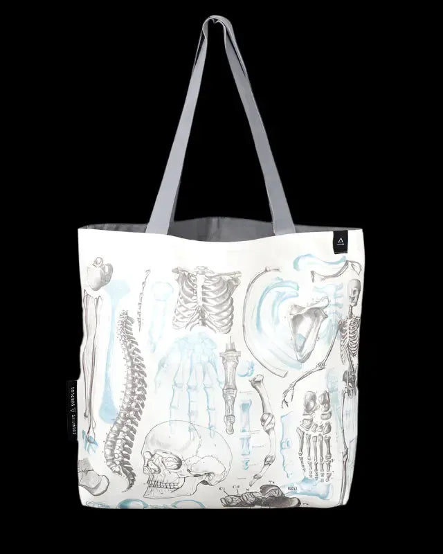 Skeleton Canvas Tote Bag - Durable Eco-Friendly Cotton Shopper with Spacious Design | Perfect for Grocery Shopping, Beach Trips & Everyday Use