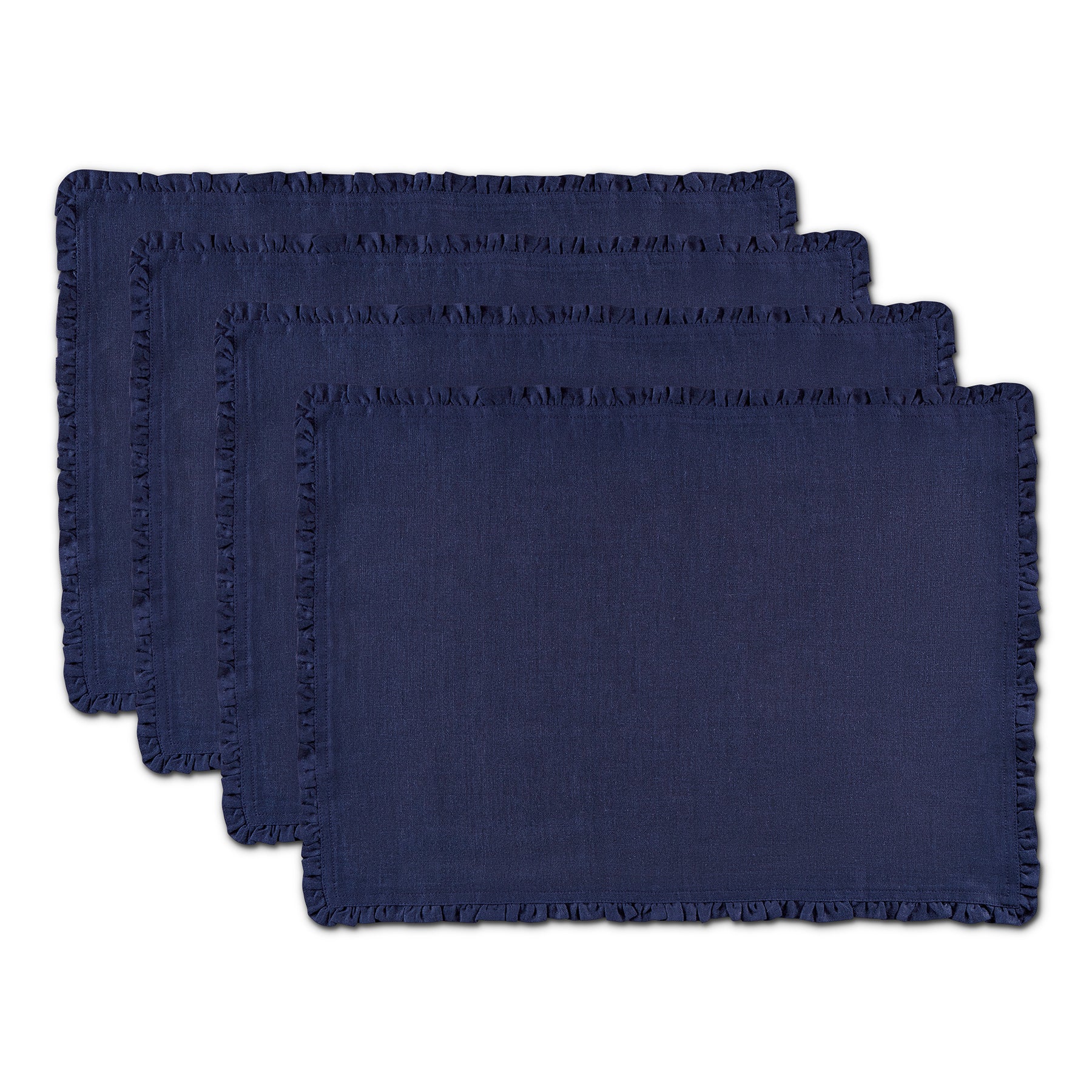 Juliette Ruffle Placemats Set of 4 - Elegant Table Decor for Dining Room, Kitchen, and Party Settings