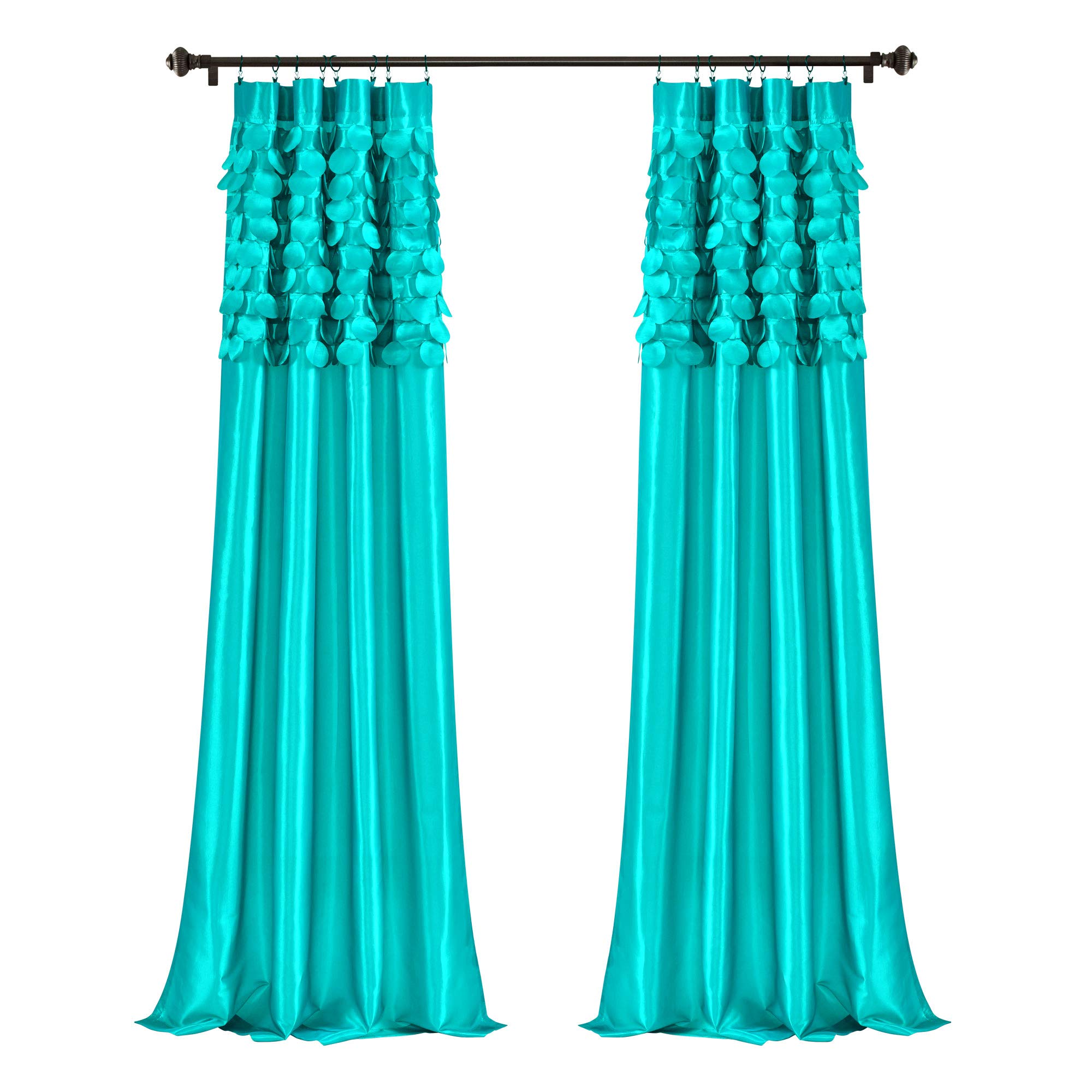 Lush Decor Turquoise Circle Dream Window Curtains Panel Set - 54