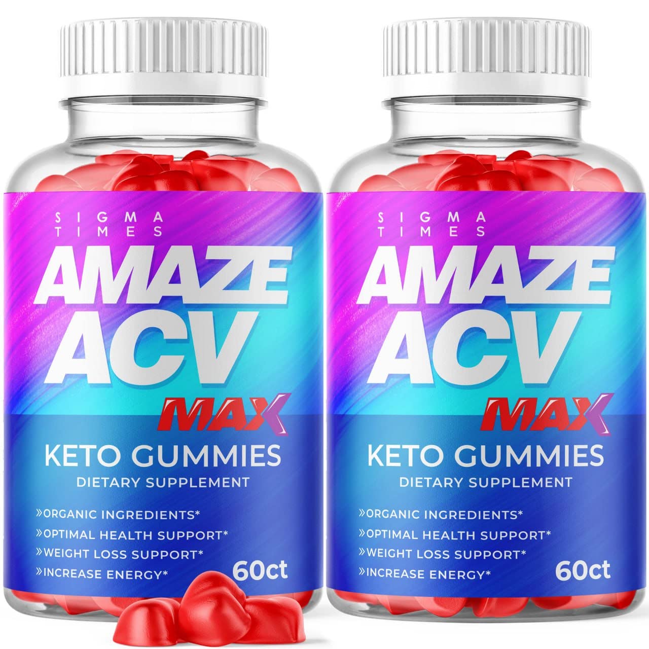 (2 Pack) Amaze ACV Keto Max Gummies - Organic Apple Cider Vinegar Keto Gummies for Weight Loss, Energy Boost & Metabolism Support - Shark Tank Approved Supplement (120 Gummies) - Perfect for Ketogenic Diet & Healthy Lifestyle