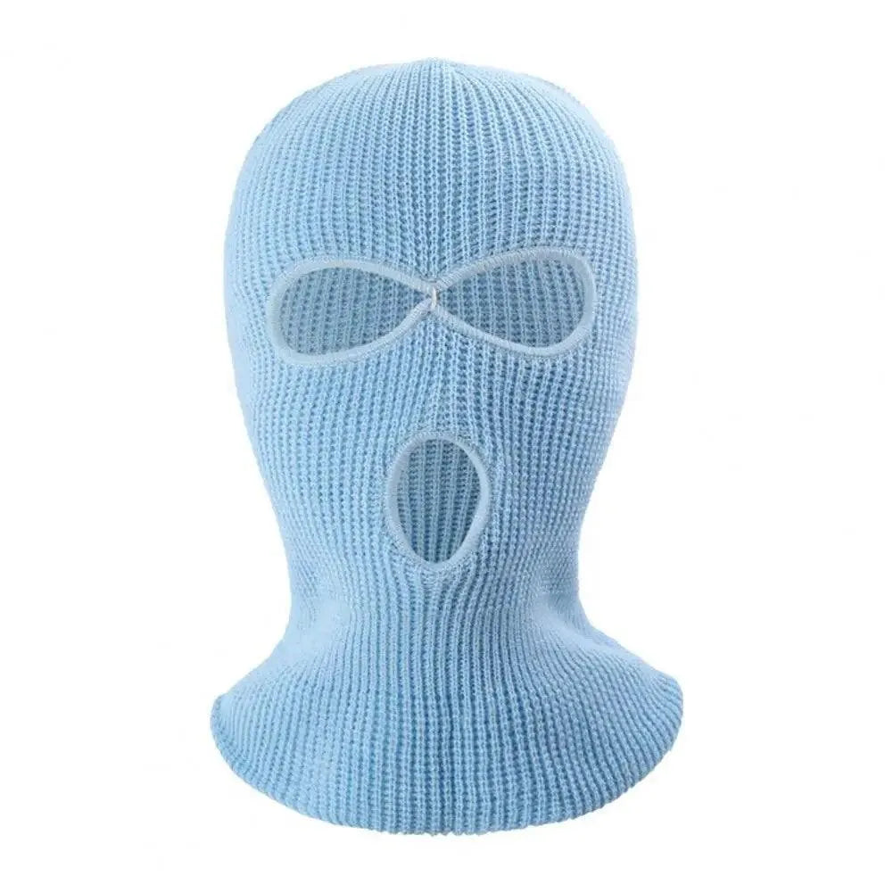 3 Hole Knit Ski Mask Balaclava - Winter Full Face Cover with Heart Embroidery - Thermal Neck Warmer for Cycling, Skiing & Outdoor Activities - Y2K Fashion Face Mask for Cold Weather Protection