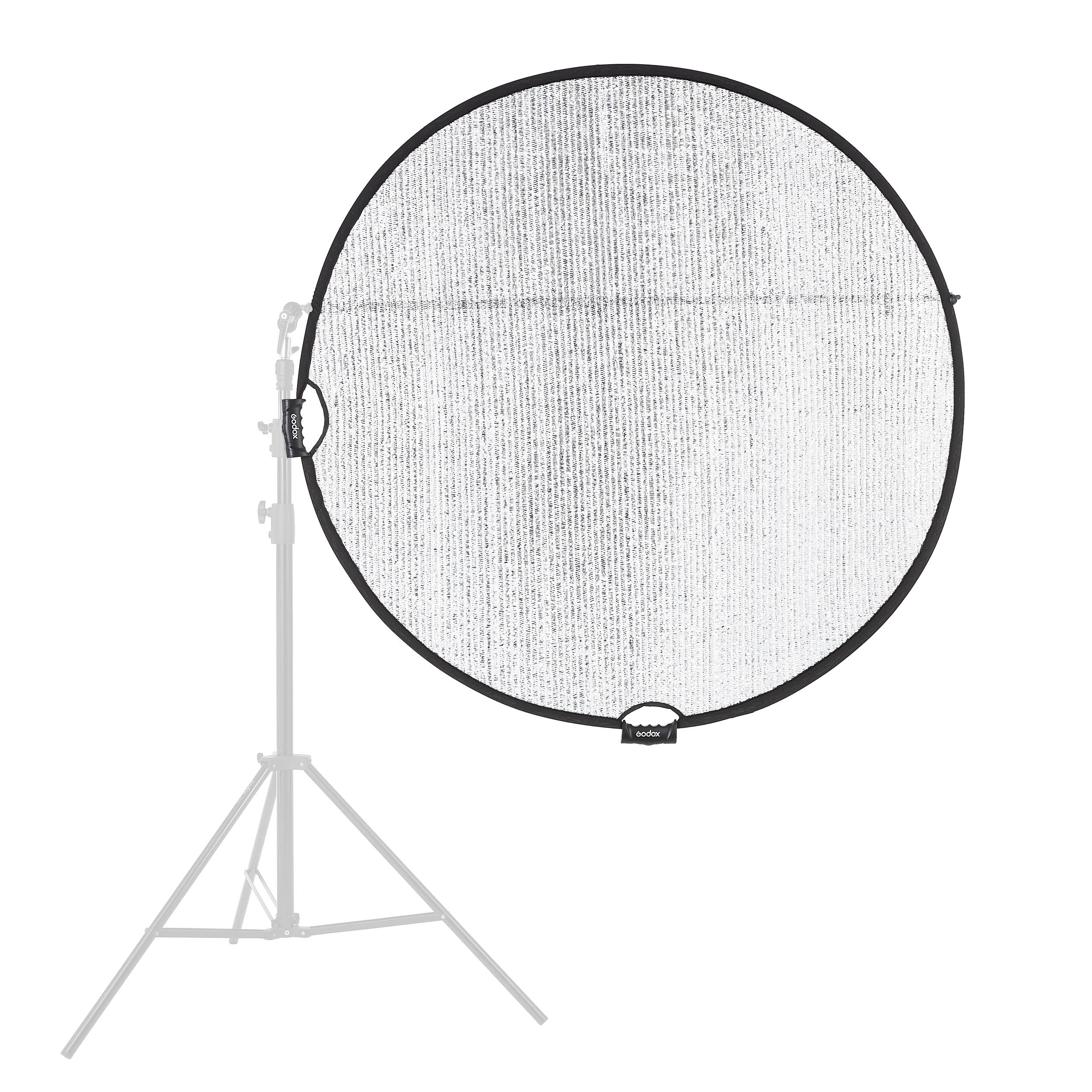 W RFT130 52-Inch Collapsible Windproof Silver Photography Reflector - Professional Light Reflector for Outdoor Photo Shoots, Studio Lighting & Portrait Photography