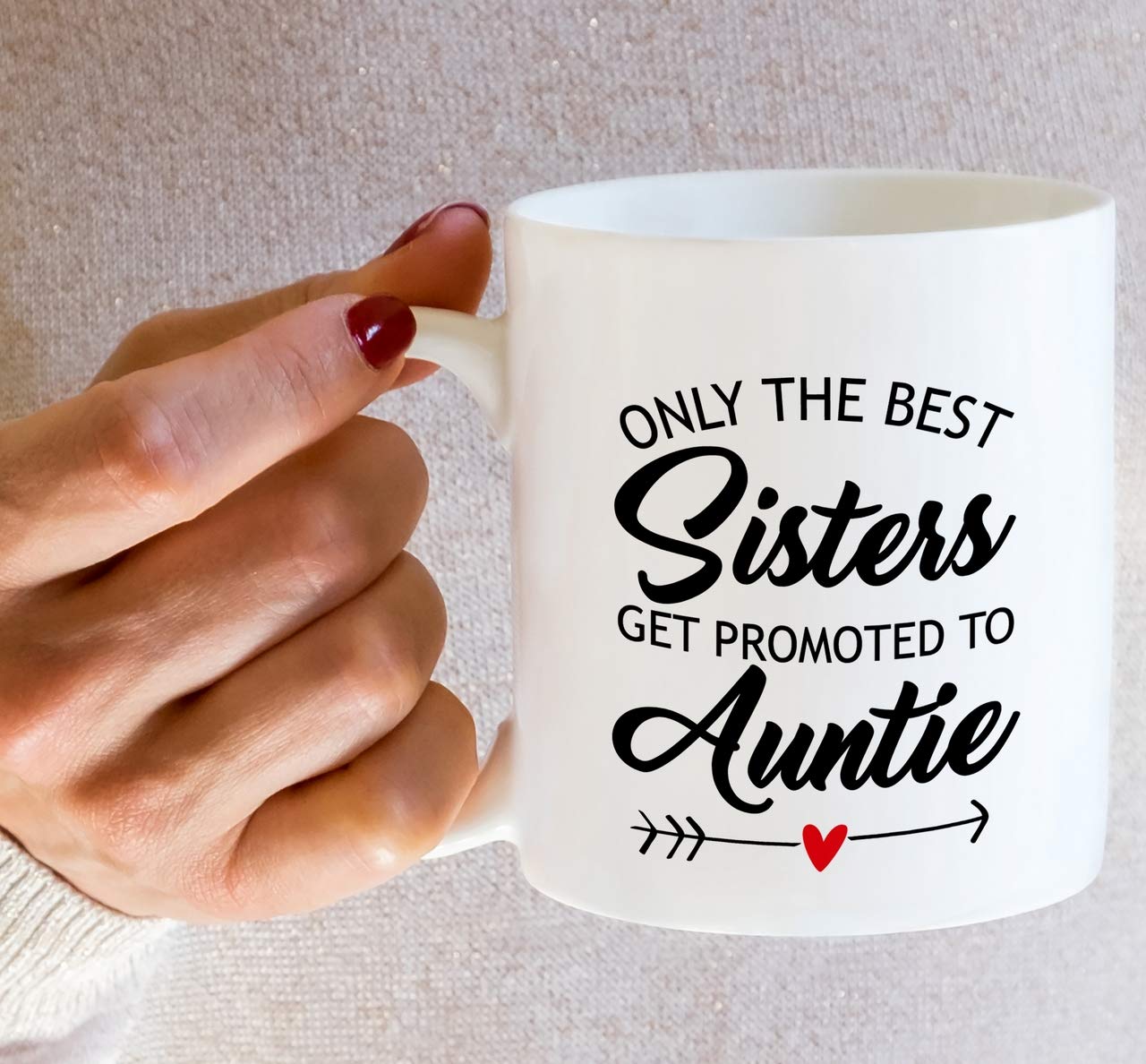 Retreez Funny 11 Oz Ceramic Coffee Mug - Best Sister Promotion to Auntie Gift - Sarcastic & Inspirational Tea Cup for Pregnancy Announcement, Baby Shower, Birthday - Perfect for Sisters, Friends & Nannies - Great for Coffee Breaks & Gift-Giving Occasions