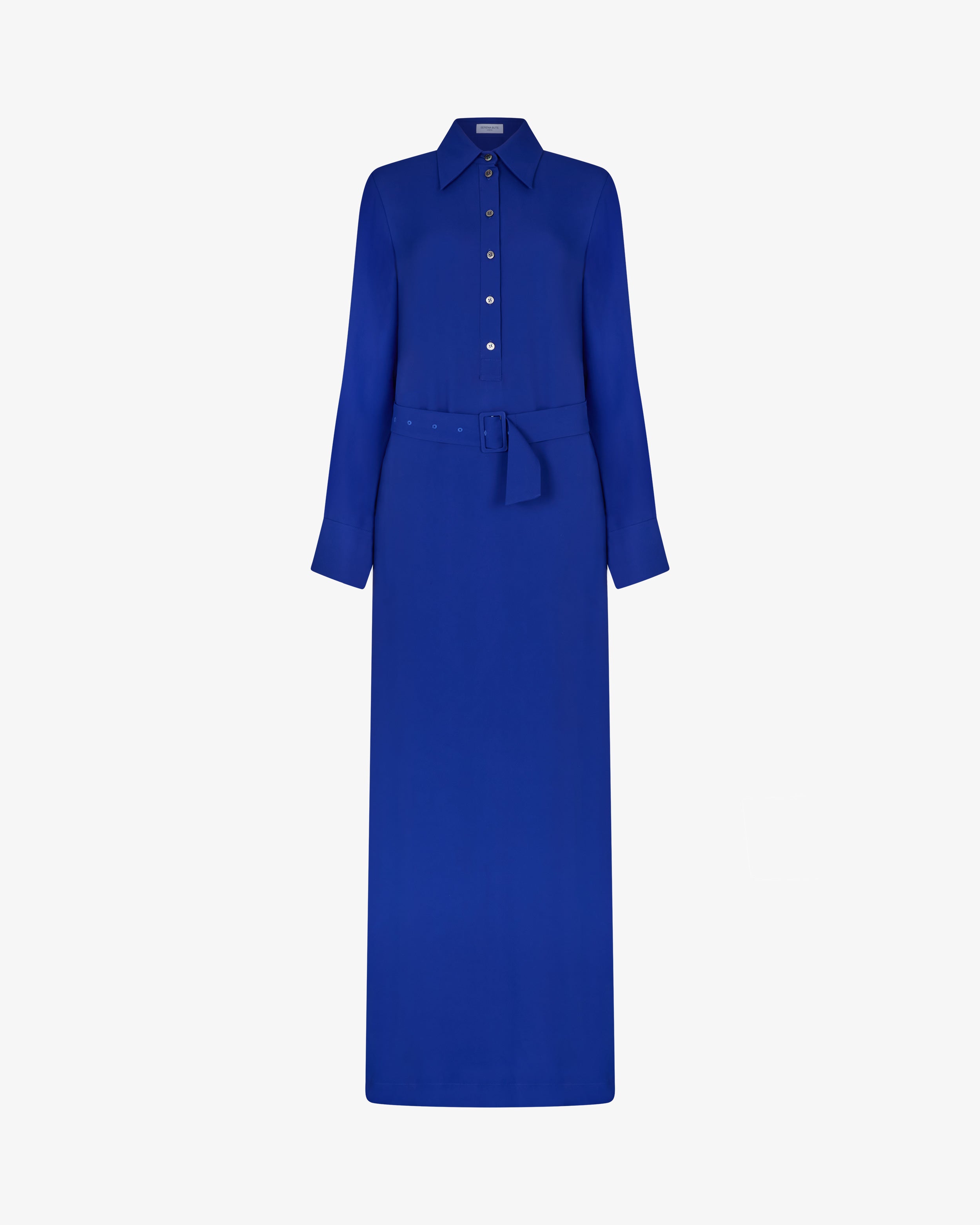 Classic Cobalt Blue Shirt Dress for Women - Elegant & Comfortable Casual Wear for Office, Date Night & Everyday Outfits