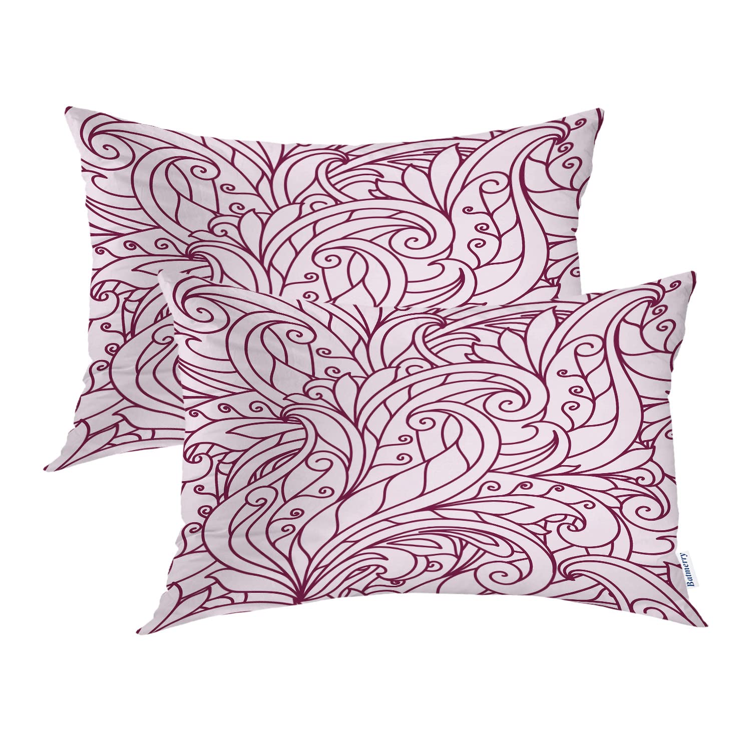 Batmerry Classic Floral Pillowcases Set - Elegant Modern Ornate Decorative Bed Pillows 20x26 Inch, Digital Printed Blended Fabric with Hidden Zipper | Perfect for Bedroom Decor, Living Room Accents & Gift Giving