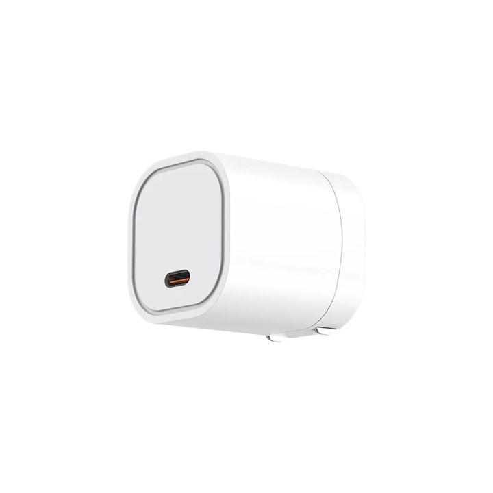 20W USB C Wall Charger with US Plug - QDOS PowerCube Fast Charging Adapter for iPhone, Samsung, Travel & Home Use - White