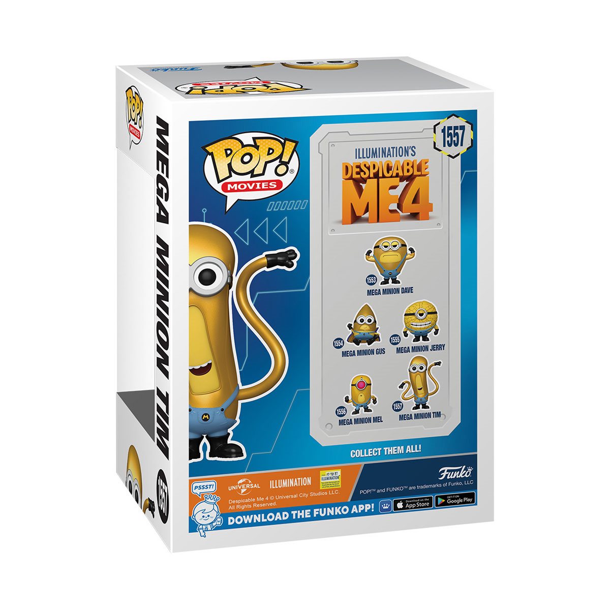 Despicable Me 4 Mega Minion Tim Funko Pop! Vinyl Figure #1557 - Collectible Movie Character Toy for Display & Gifts - Perfect for Minions Fans, Pop Culture Collectors & Home Decor
