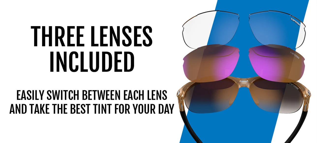 Tifosi Wisp Interchange Sunglasses - Polarized UV Protection Cycling Glasses for Men & Women - Perfect for Running, Hiking, and Outdoor Sports