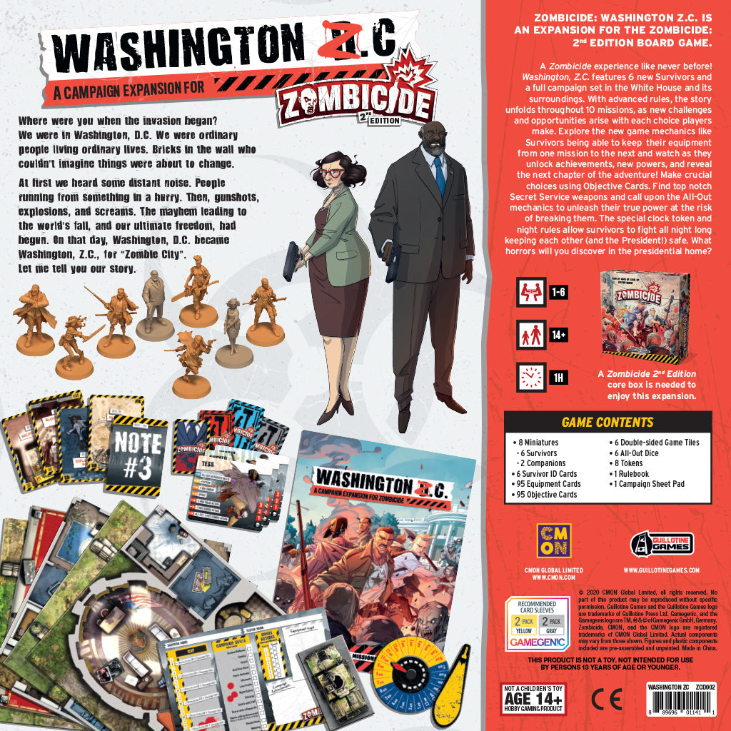 Zombicide: Washington Z.C. - Cooperative Zombie Survival Board Game for Adults & Teens | Perfect for Game Nights, Parties & Halloween Events