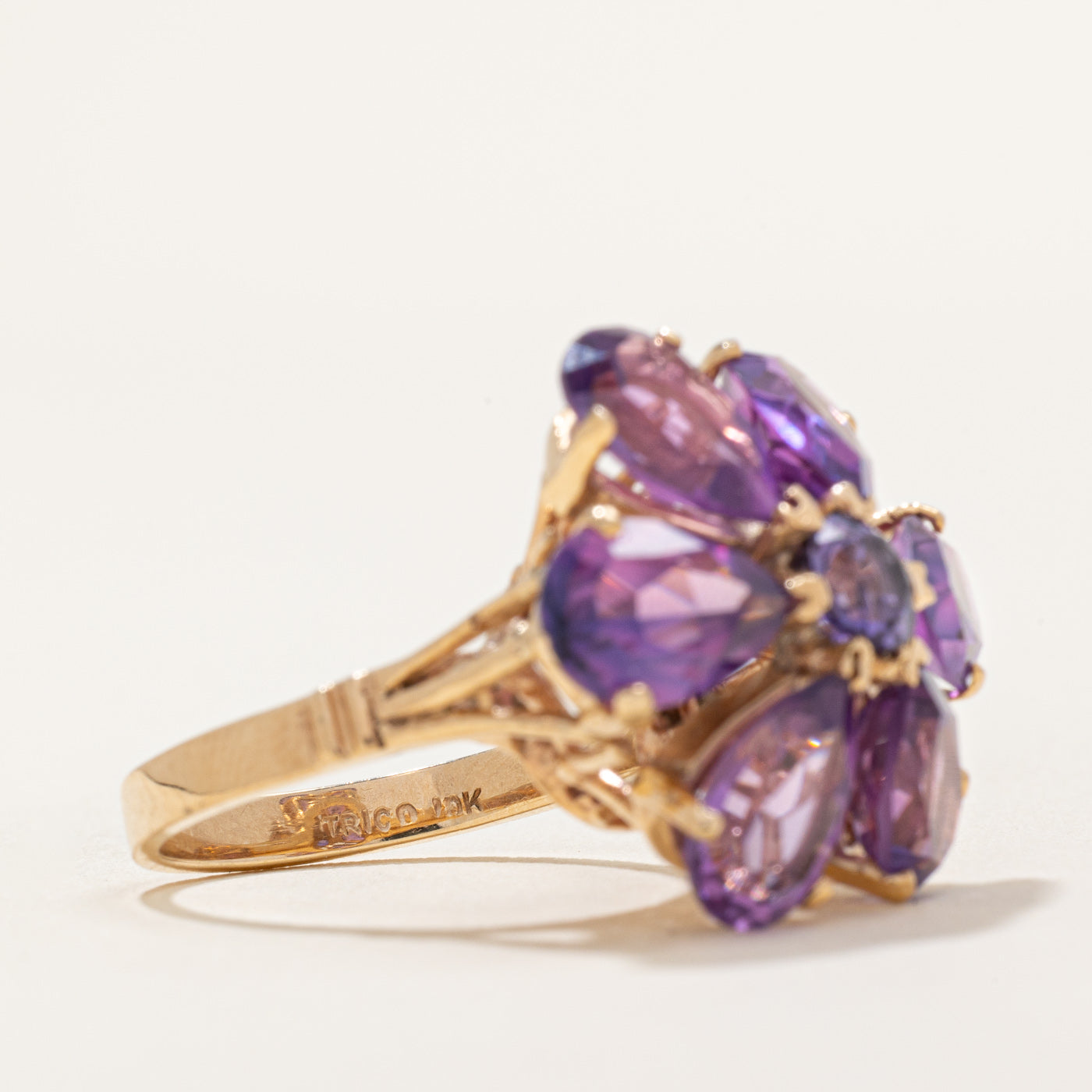 12.60ctw Synthetic Color Change Sapphire Flower Ring - Size 6.75 - Perfect for Engagement, Anniversary & Special Occasion Jewelry Gift