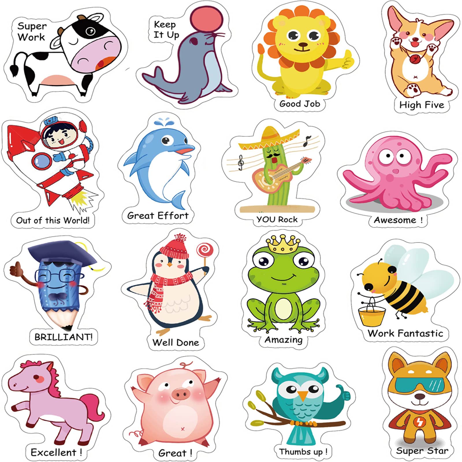 352 Motivational Reward Stickers for Kids - Inspirational Classroom Labels for Teachers & Students - Good Job Stickers, Teacher Incentive Stickers - Perfect for School, Homeschooling & Behavior Encouragement