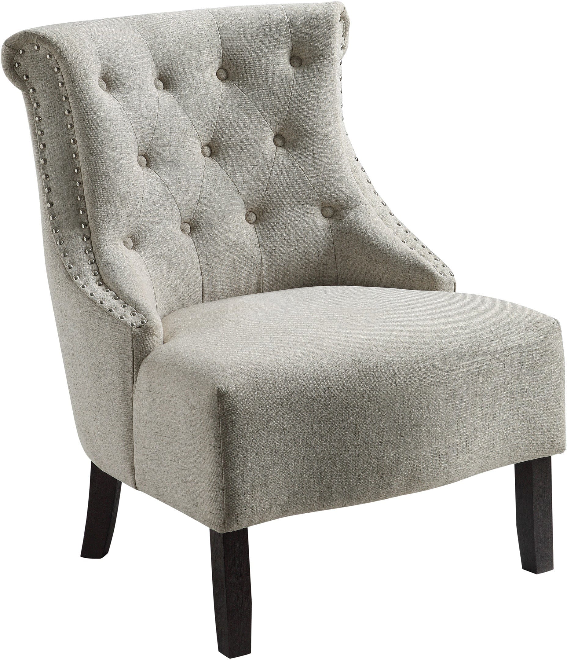 Office Star Evelyn Tufted Chair with Grey Wash Legs - Ergonomic Office Chair for Home & Workspace - Comfortable Desk Chair for Long Hours of Sitting [SB586]