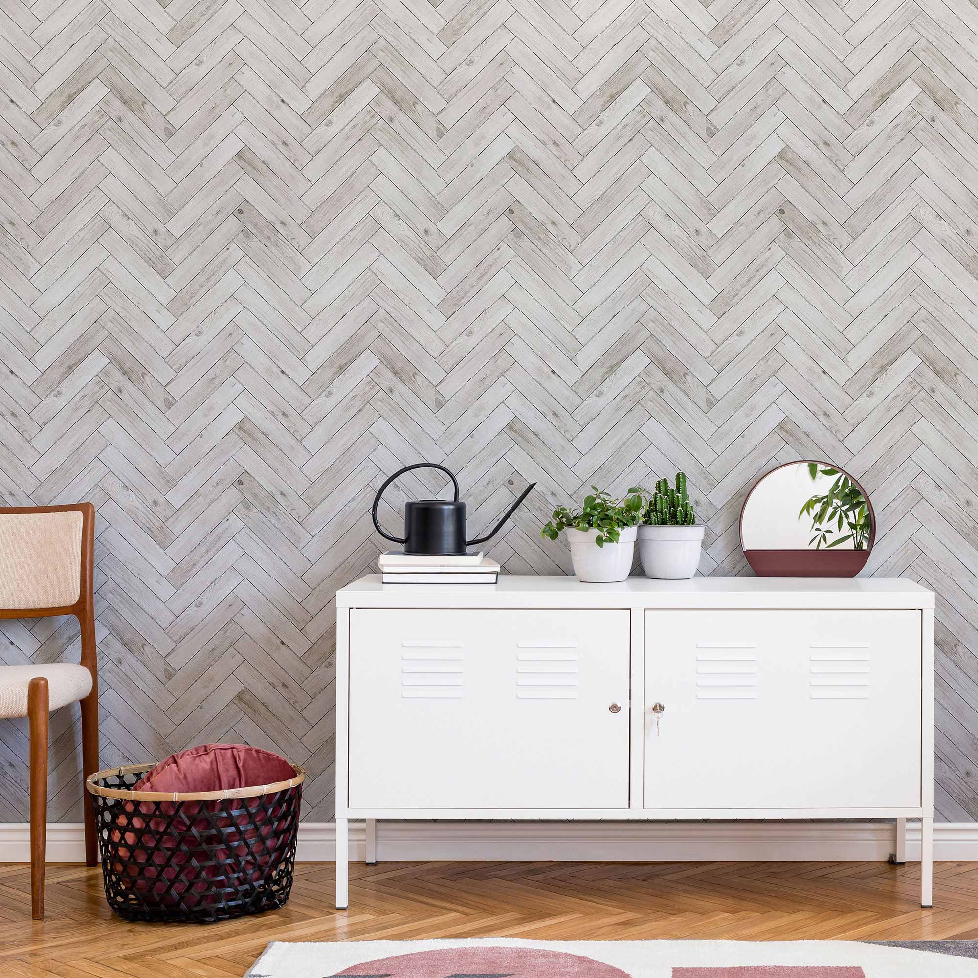 Grey Wood Peel and Stick Removable Wallpaper - Self-Adhesive Wall Covering for Bedroom, Living Room & Office Decor