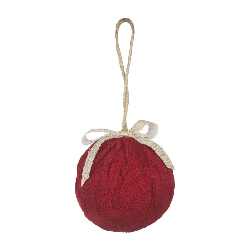 SPNEC Christmas Knitted Ball Pendant Ornaments - Festive Red Hanging Decor for Christmas Tree, Home & Party Decoration - Perfect for Holiday Decorating, Gift Wrapping & Seasonal Celebrations