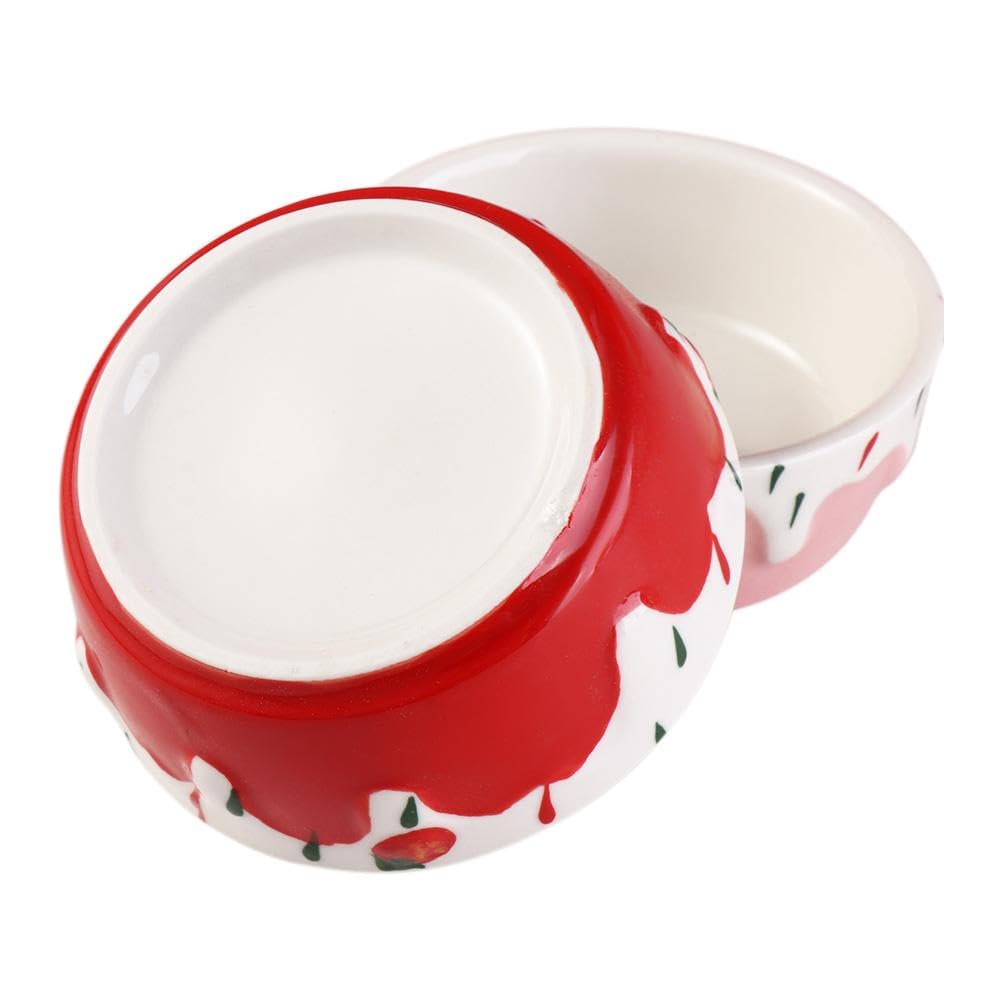 Ceramic Hamster Food and Water Bowl - Durable Pet Feeding Dish for Hamsters, Mice & Small Animals - Pink - Perfect for Cage, Habitat or Playpen Use