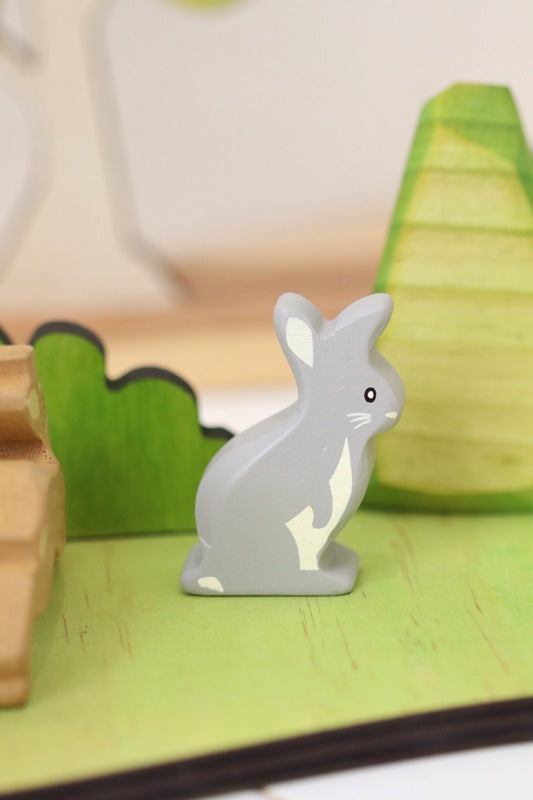 Tender Leaf Wooden Rabbit Toy - Handmade Natural Wood Animal Figurine for Kids, Toddlers & Nursery Decor | Perfect for Easter Gifts, Playroom Decor & Waldorf Learning