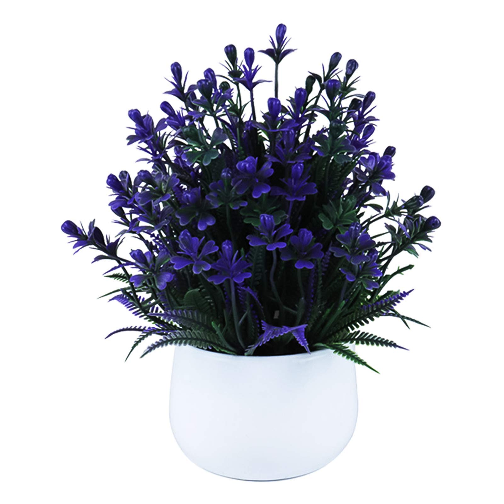 Walbest Artificial Pine Tree Plant - Fake Flowers & Potted Bonsai for Home, Office, Wedding Decor (Purple) | Realistic Indoor Greenery for Living Room, Bedroom, and Table Centerpieces