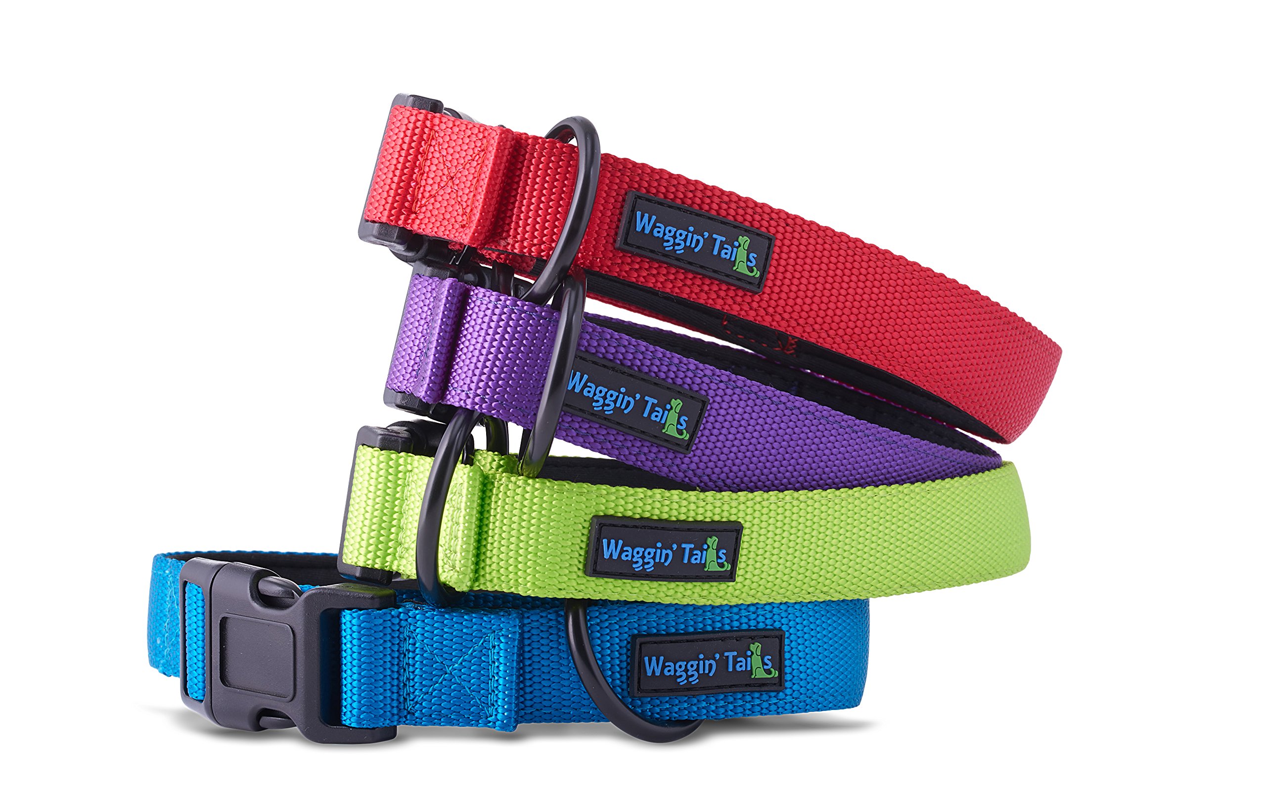 Premium Nylon Neoprene Padded Dog Collar - Classic Comfort for Small, Medium, Large & XL Dogs | Adjustable, Durable & Soft Pet Collar for Daily Walks, Training & Outdoor Adventures by Wagtime Club