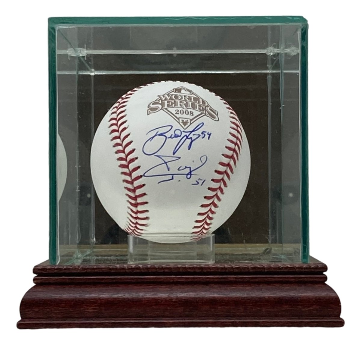 Authentic Brad Lidge & Carlos Ruiz Signed 2008 Philadelphia Phillies World Series Baseball with JSA COA - Perfect for Sports Memorabilia Collectors & Phillies Fans Display
