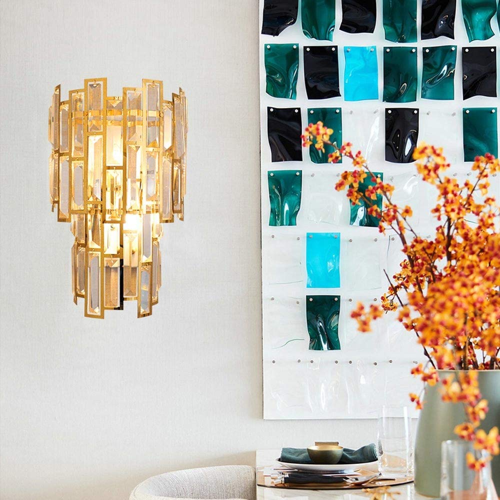 Luxury Tiered Crystal Bathroom Vanity Lights - Gold 9