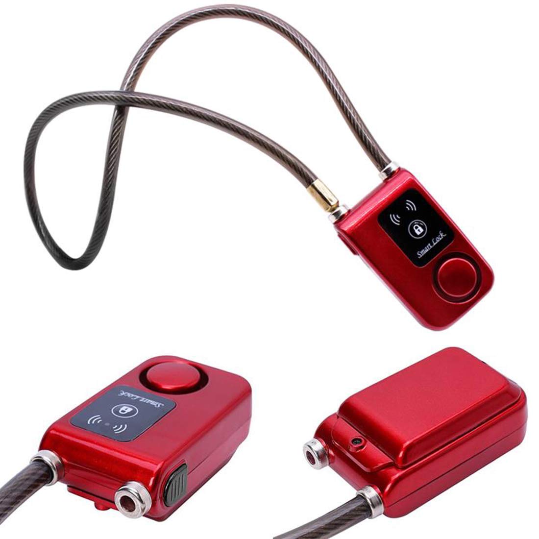 Smart Bluetooth Bike Lock - Keyless Motorcycle & Gate Door Lock with 110dB Anti-Theft Alarm, Phone APP Control (31.5 Inch, Red) - Perfect for Outdoor Cycling, Scooter Security & Home Gate Protection