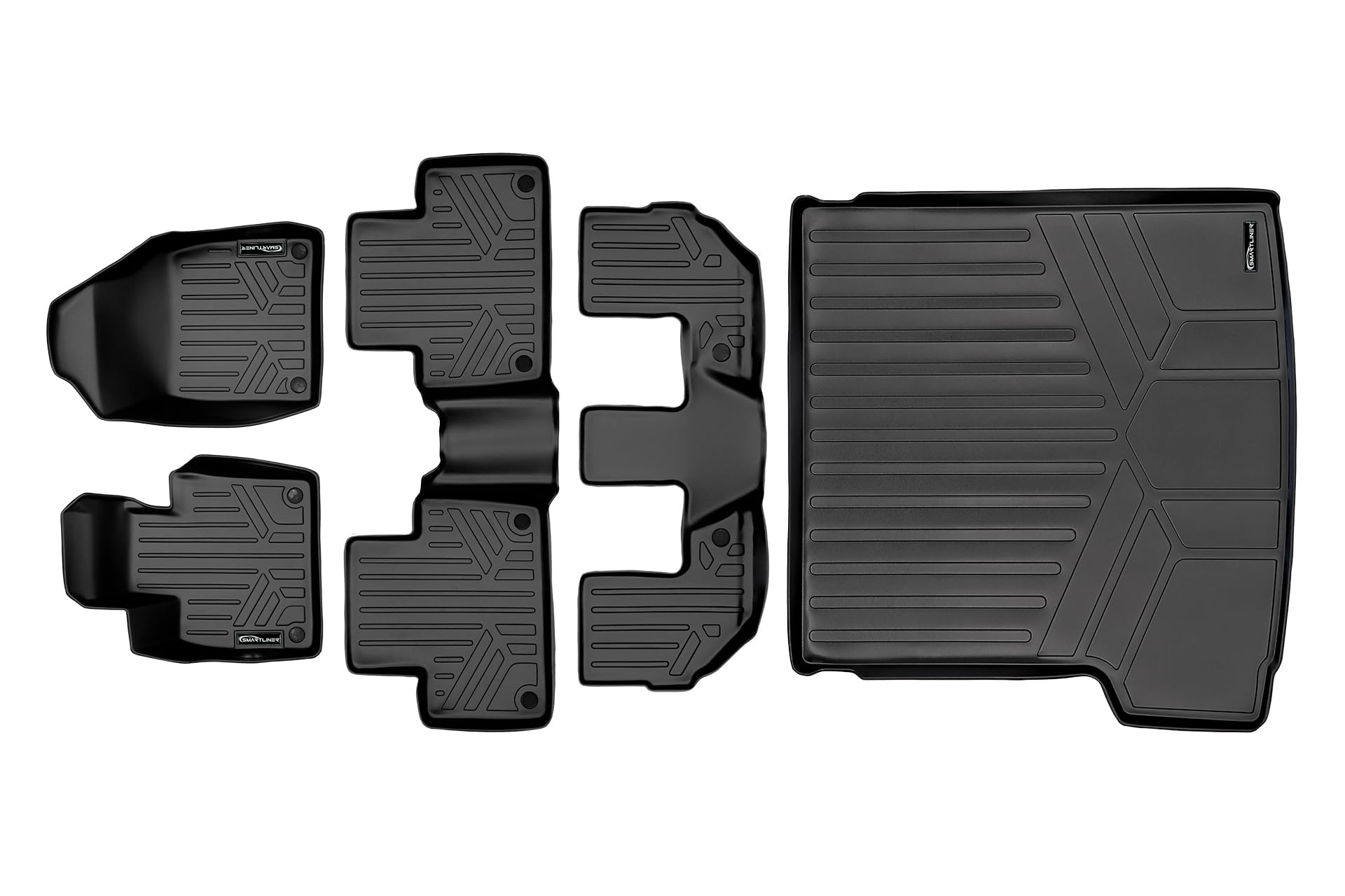 Premium SMARTLINER All-Weather Floor Mats & Cargo Liner Set for 2016-2025 Volvo XC90 (Excluding Plug-in Hybrid) - 3-Row Protection, Durable Black Custom Fit - Perfect for Family Road Trips & Outdoor Adventures
