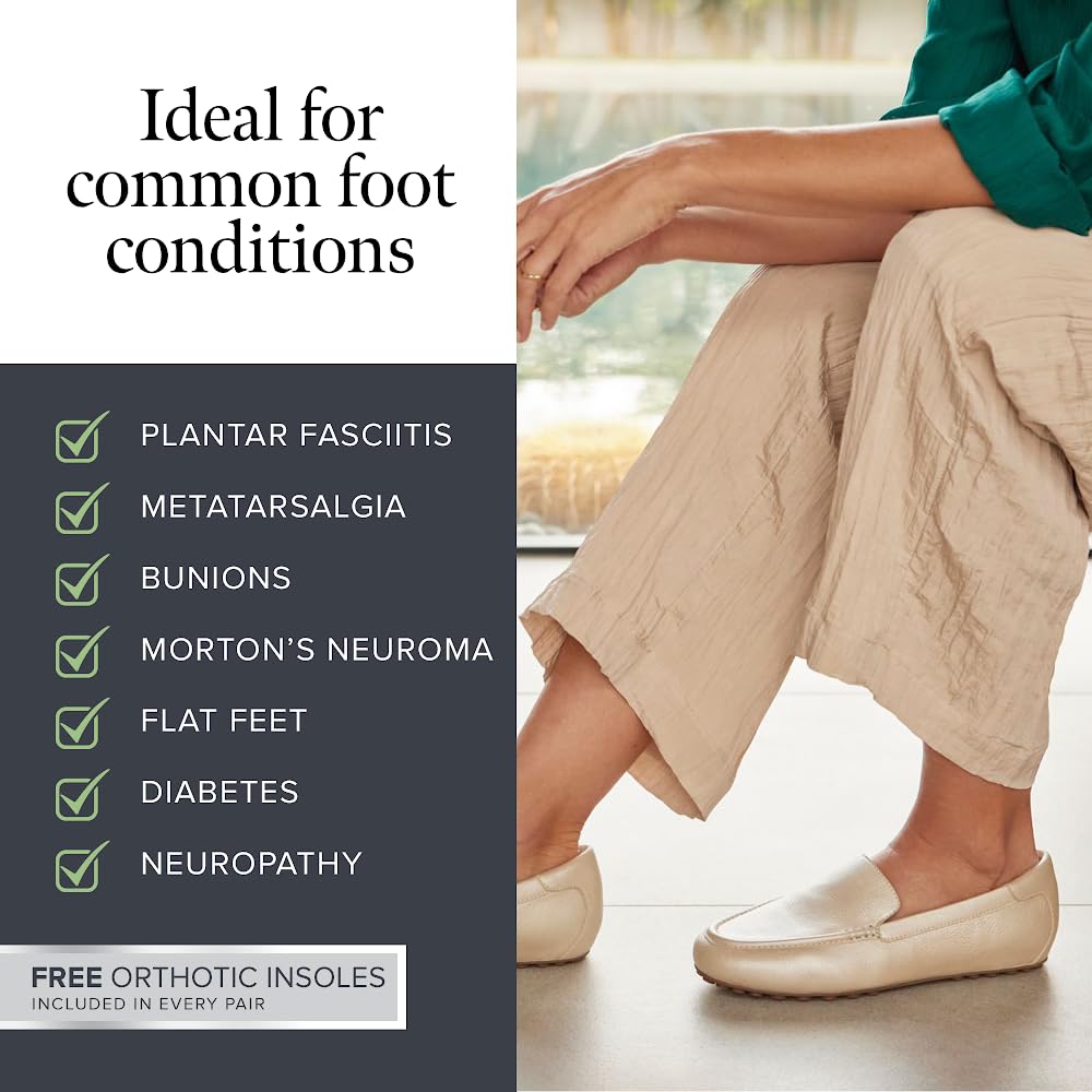 ABEO Harbor Women's Loafers with Arch Support - Comfortable Dress Shoes for Ball of Foot Pain Relief - Built-in Metatarsal Pads - Perfect for Office, Travel & Everyday Wear
