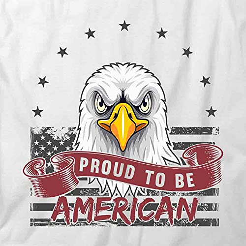 Proud to Be an American Eagle Graphic T-Shirt | Patriotic Printed Tee for Men & Women | White Cotton Shirt for Casual Wear, 4th of July Celebrations & American Pride Events