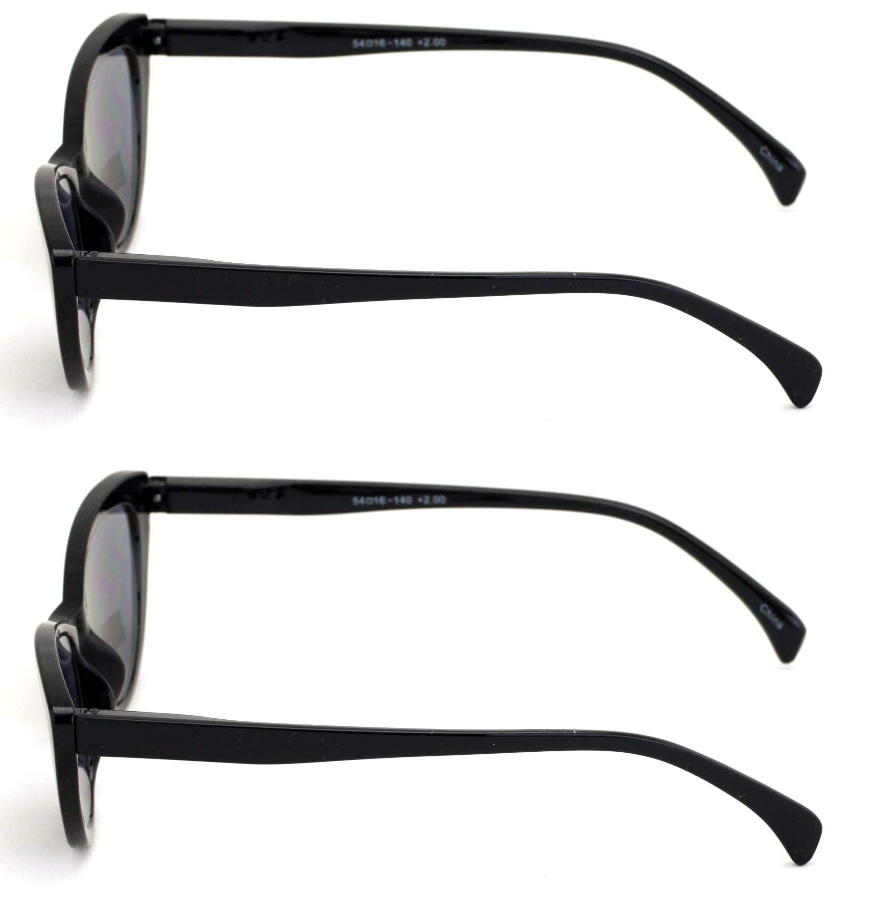 2 Pairs Women's Cat Eye Black Tortoise Reading Sunglasses - UV Protection Bifocal Readers for Outdoor, Driving & Fashion Use
