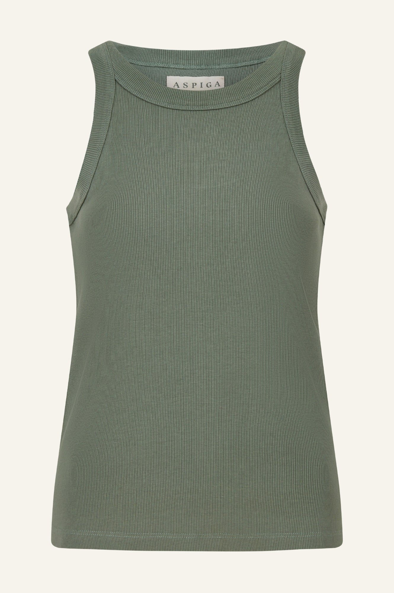 Men's Khaki Rib Racer Vest - Lightweight Breathable Outdoor Sports Vest for Running, Cycling & Hiking - Activewear for Men