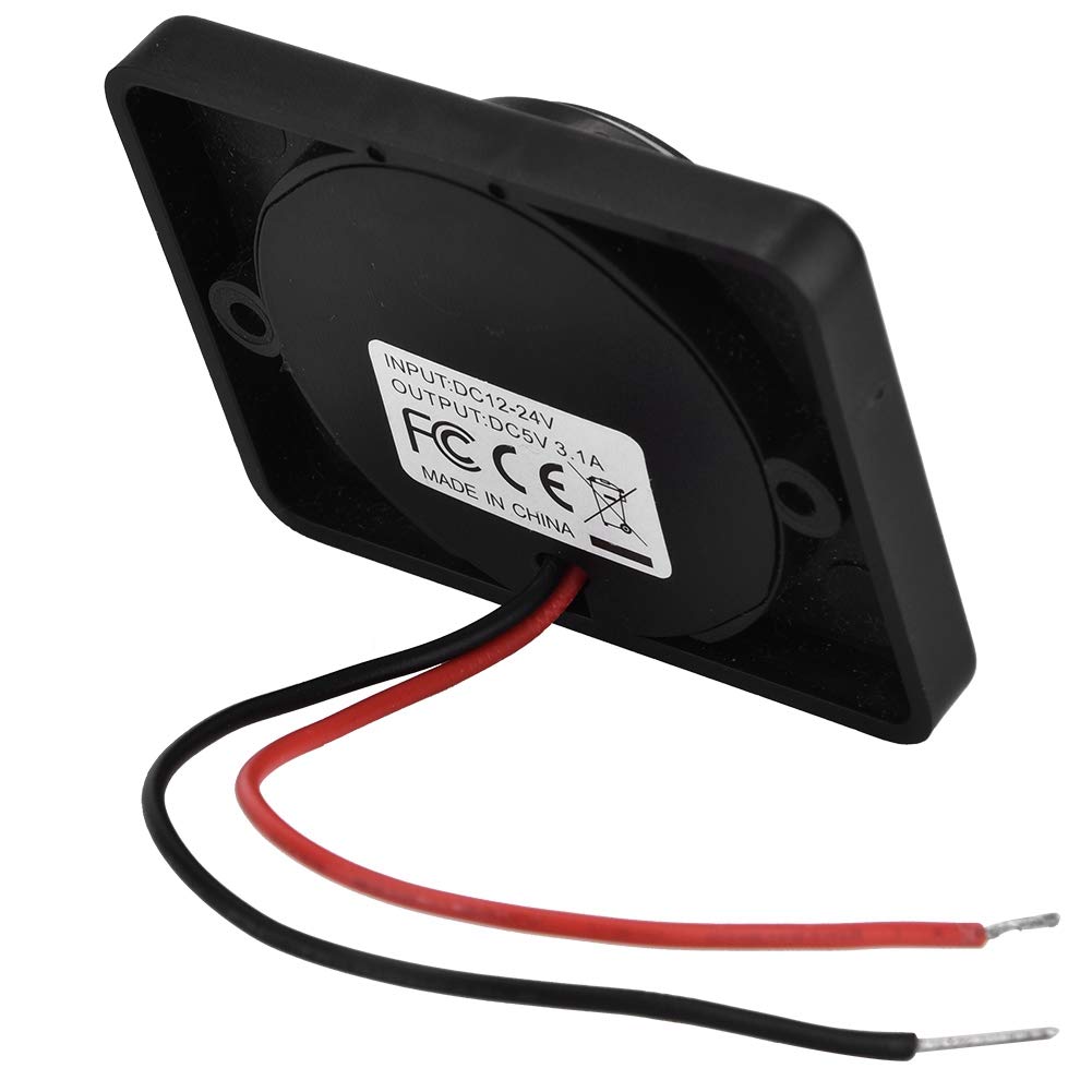 12V Waterproof Marine Dual USB 3.1A Car Charger Socket - Black ABS LED Power Outlet for Boats, RVs, Trucks & Off-Road Vehicles