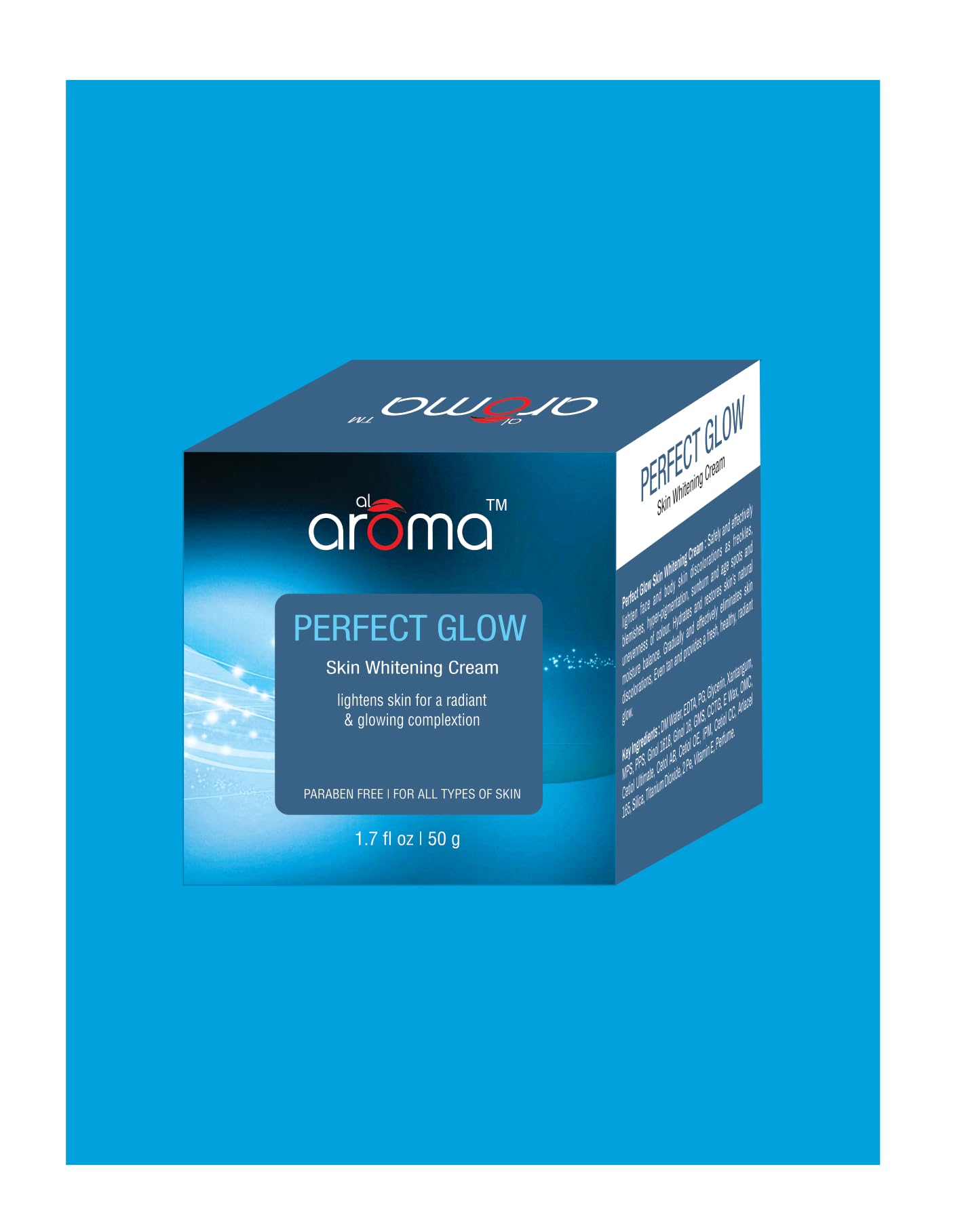 Alaroma Leafs Perfect Glow Skin Whitening Cream - Brightening & Radiant Face Moisturizer for All Skin Types, 50g | Dark Spot Corrector, Even Skin Tone | Daily Skincare for Women & Men
