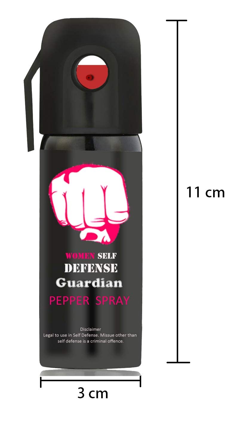 GUARDIAN Pepper Spray for Women - 55ml Self Defense Spray for Personal Safety & Protection (Pink & Black, 60g) - Perfect for Jogging, Night Walks & Emergency Situations