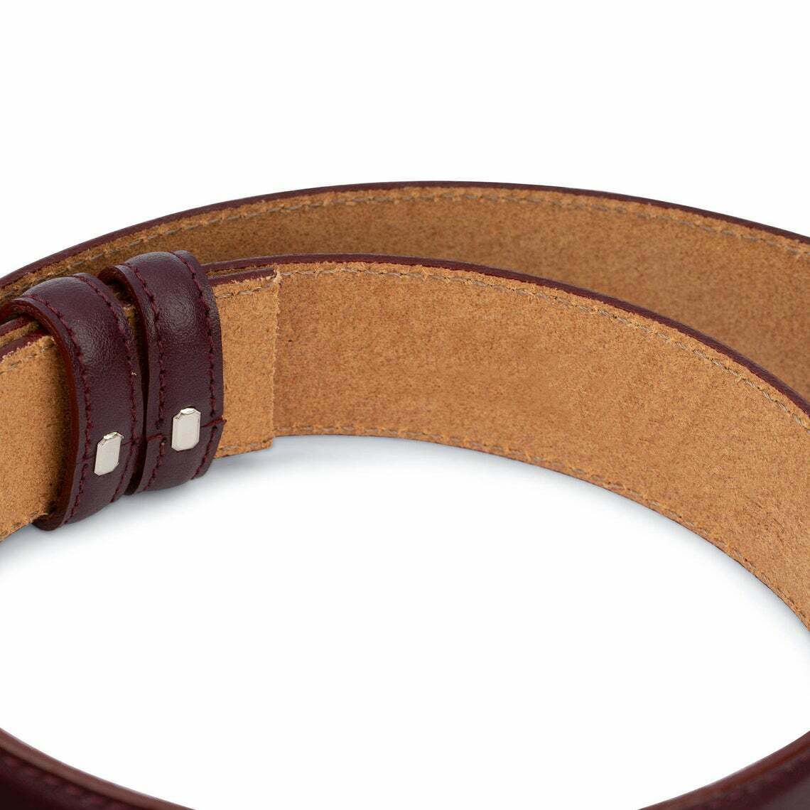 Premium Burgundy Leather Belt Strap for Cartier Buckles - 1 3/8 Inch Wide Men's Dress Belt - Perfect for Business Attire, Formal Events & Luxury Fashion Accessories