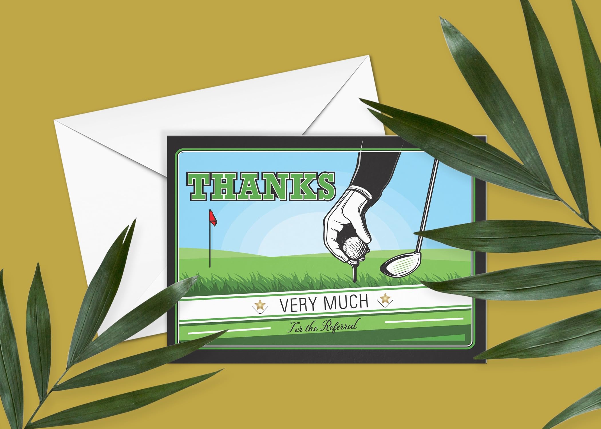 Stonehouse Collection Golf Thank You Cards - 10 Pack Boxed Business Referral Note Cards with Envelopes | Perfect for Golf Appreciation Gifts, Client Thank You Notes & Professional Networking