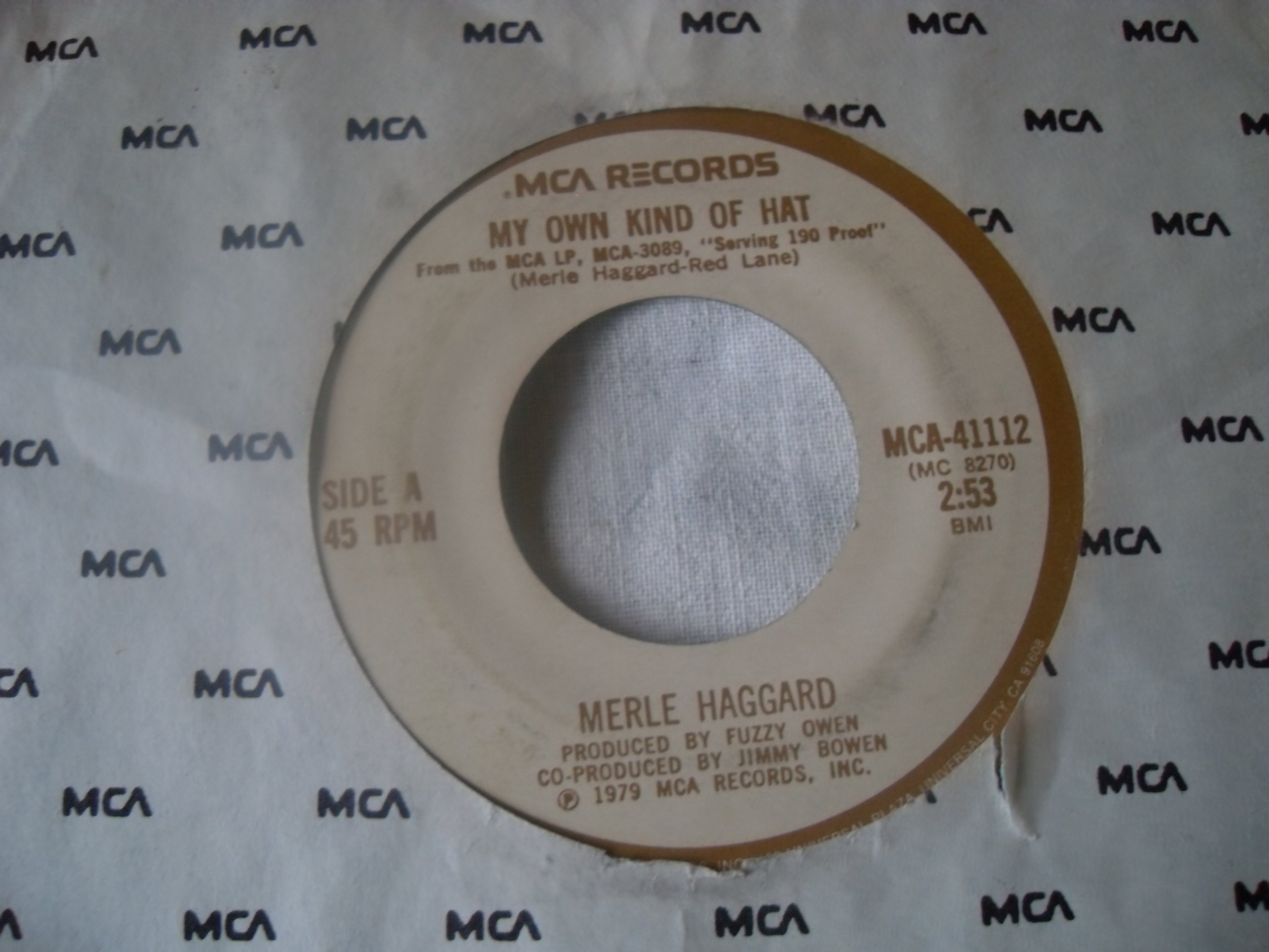 MY OWN KIND OF HAT - Vintage 45 RPM 7