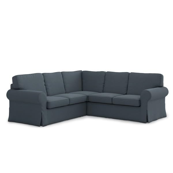 TLYESD Ektorp Sectional Slipcover Replacement for IKEA Ektorp Sofa - 2x2 Couch Cover Only in Titanium Grey | Durable, Washable Fabric Protector for Living Room Furniture