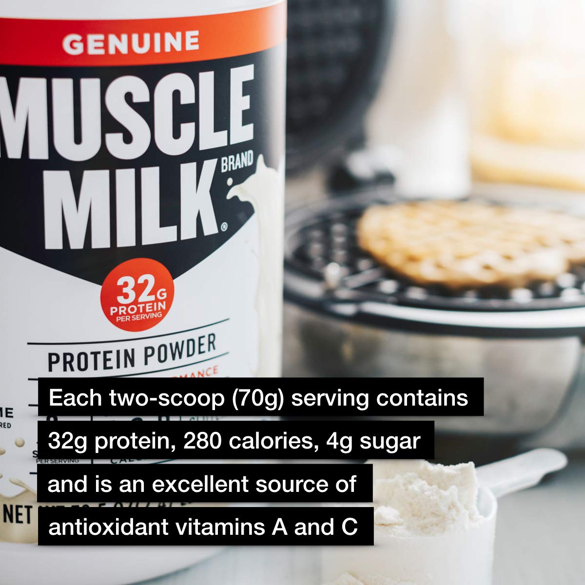 Muscle Milk Genuine Protein Powder - Banana Creme Flavor, 32g Protein per Serving, 4.94 lb (32 Servings) for Post-Workout Recovery & Muscle Growth | Ideal for Gym, Fitness & Weight Management