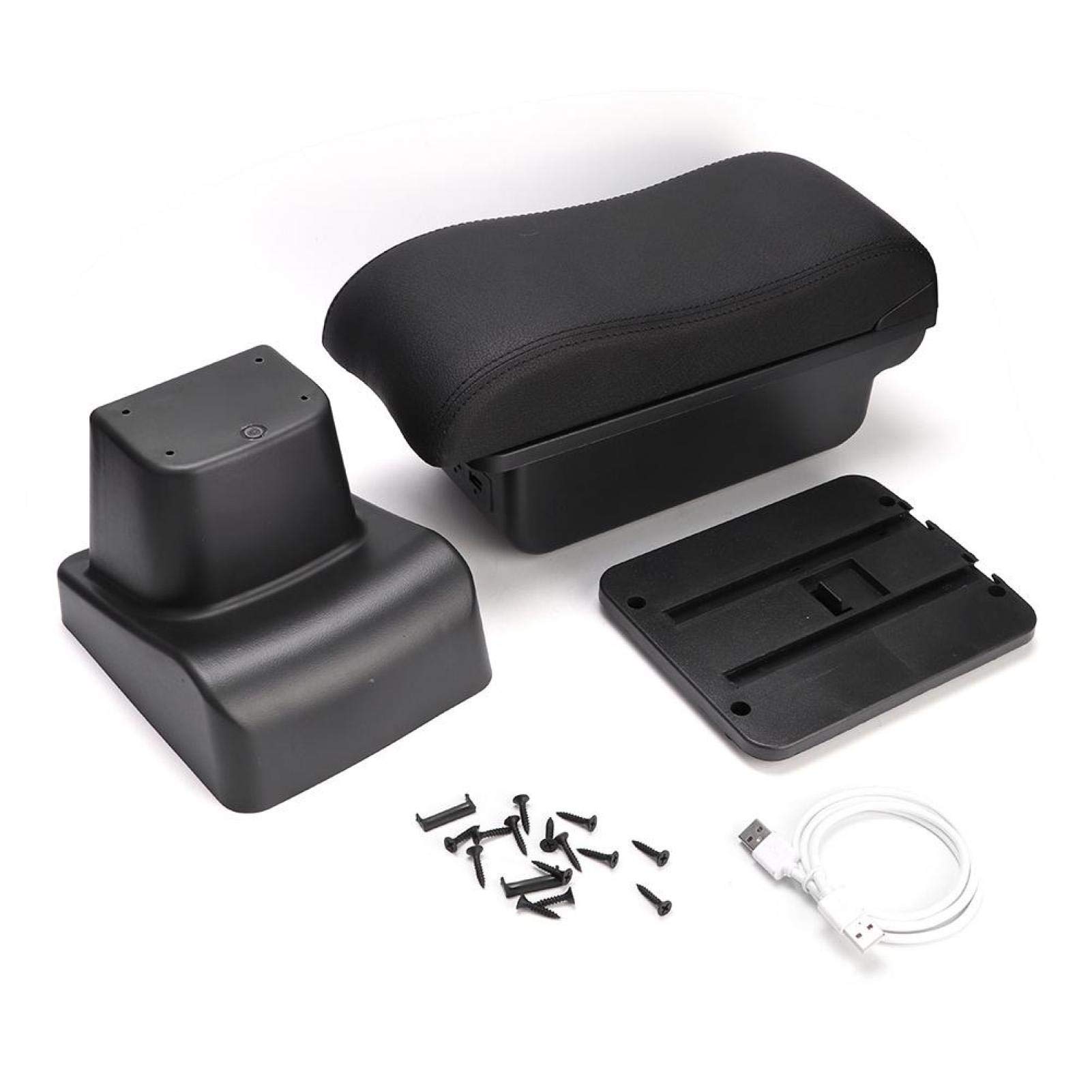 Suzuki Vitara Armrest Storage Box - Black ABS PU Console Organizer Replacement for Car Accessories | Perfect for Road Trips & Daily Commute Storage