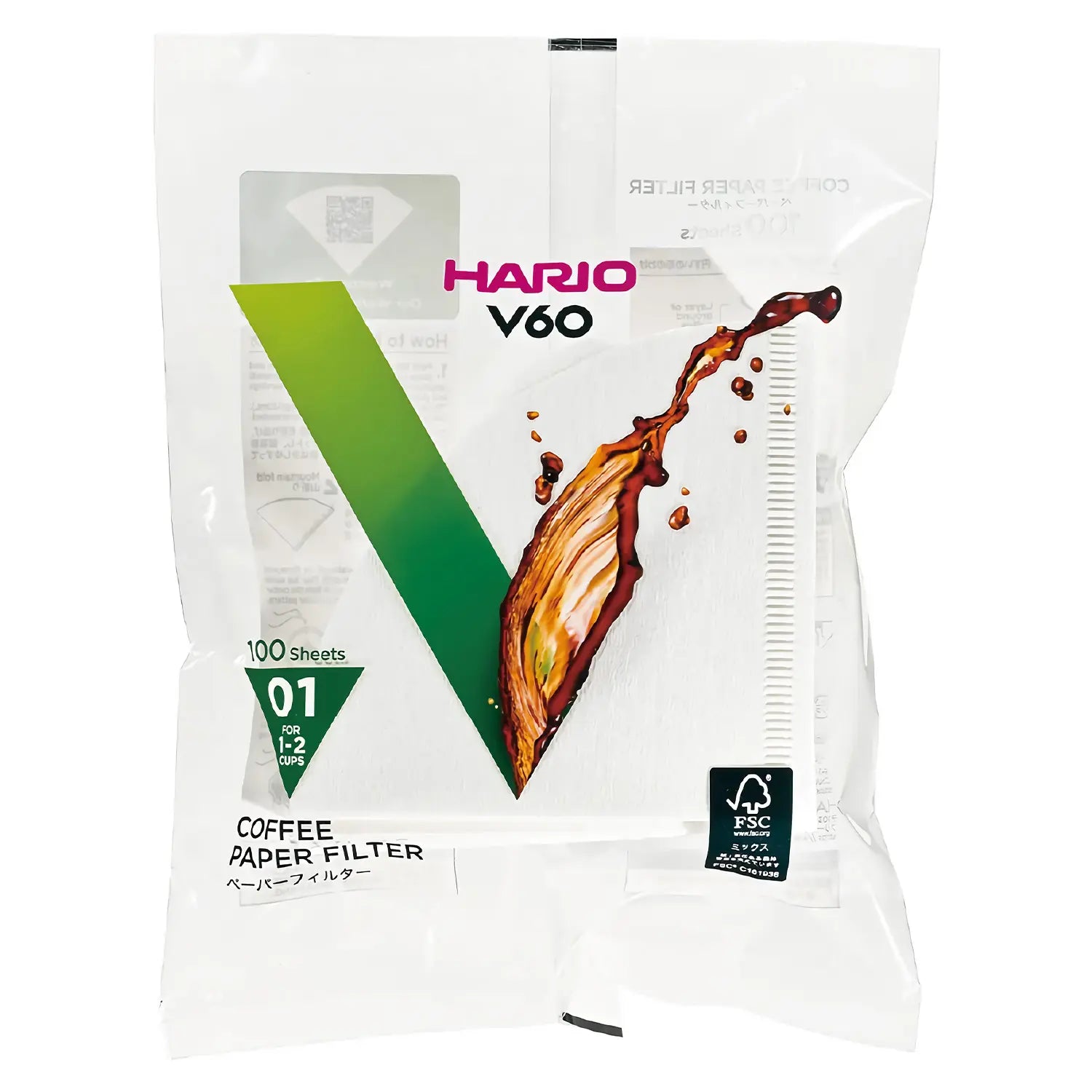 Hario V60 Wood Pulp Coffee Filters 100 Count - Premium Pour Over Coffee Filters for Drip Brewing - Perfect for Home Baristas & Coffee Enthusiasts