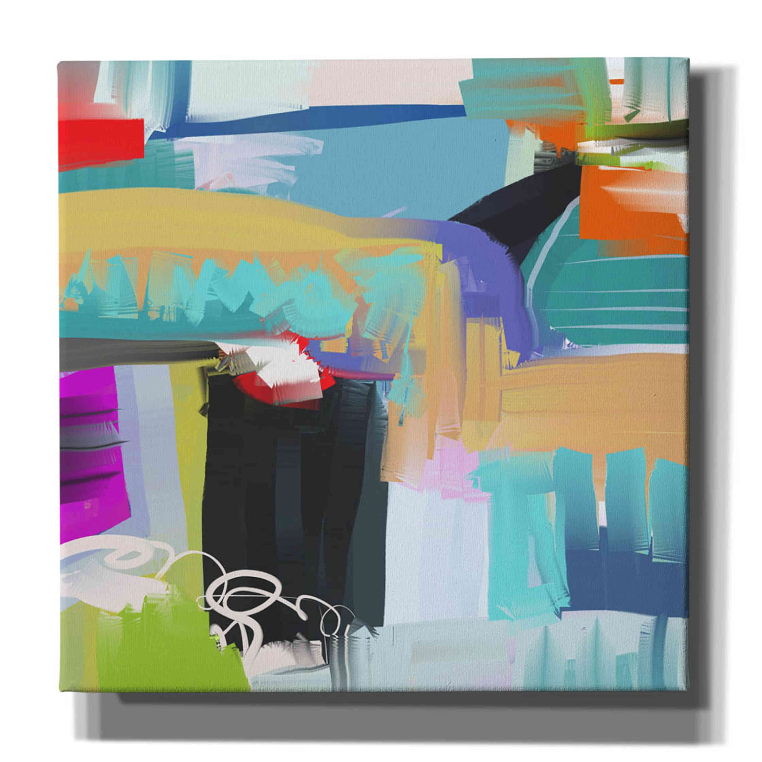 Epic Graffiti 'Pulsating Energy' by Christine Auda - 37x37 Inch Modern Canvas Wall Art for Living Room, Bedroom & Office Decor | Vibrant Abstract Painting for Home & Commercial Spaces