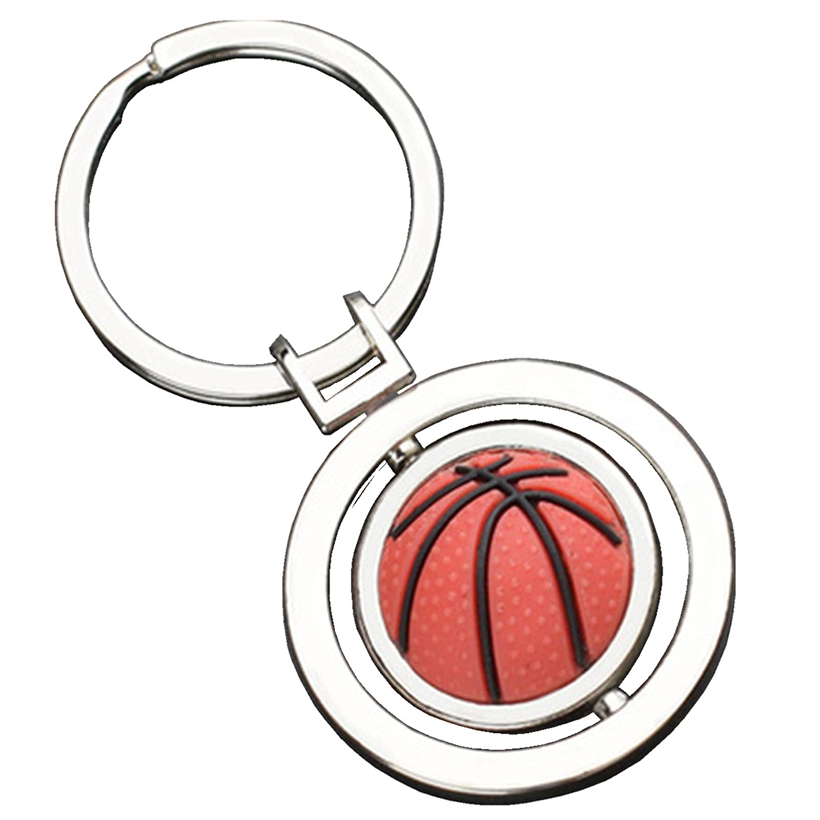 Rotating Basketball Keychain - Creative Key Ring for Sports Fans & Gifts