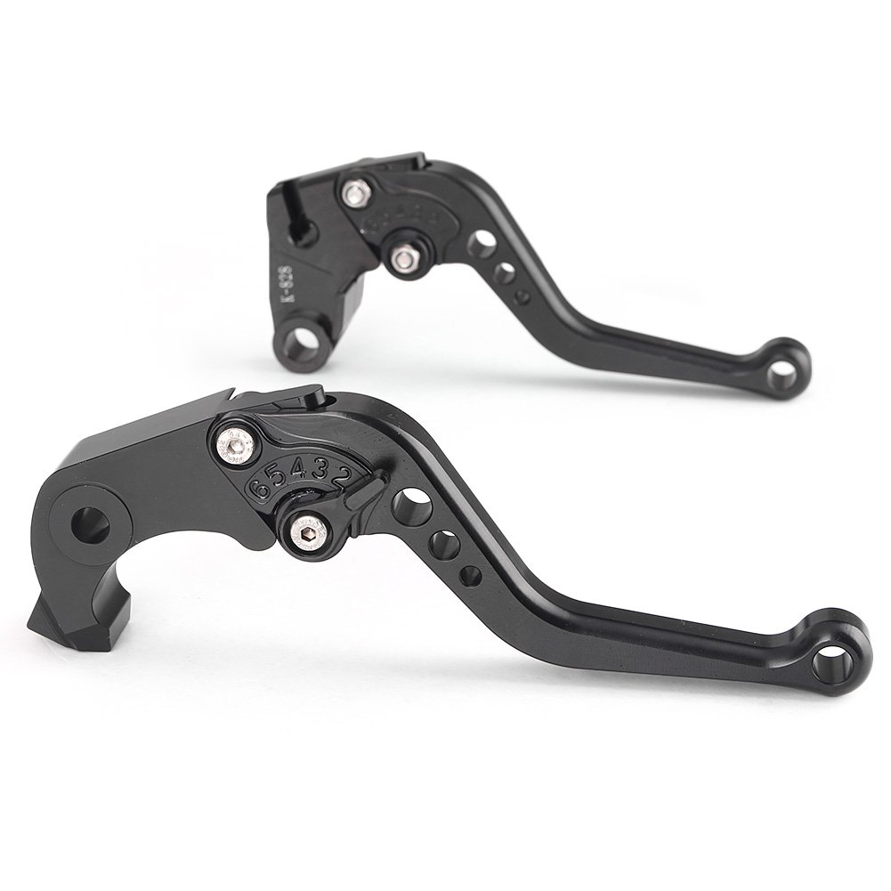 High Performance Short Brake Clutch Levers for Kawasaki ZX10R (2006-2012) | ZX6R (2007-2013) | Z750R (2011-2012) - Black CNC Aluminum - Perfect for Racing & Street Riding