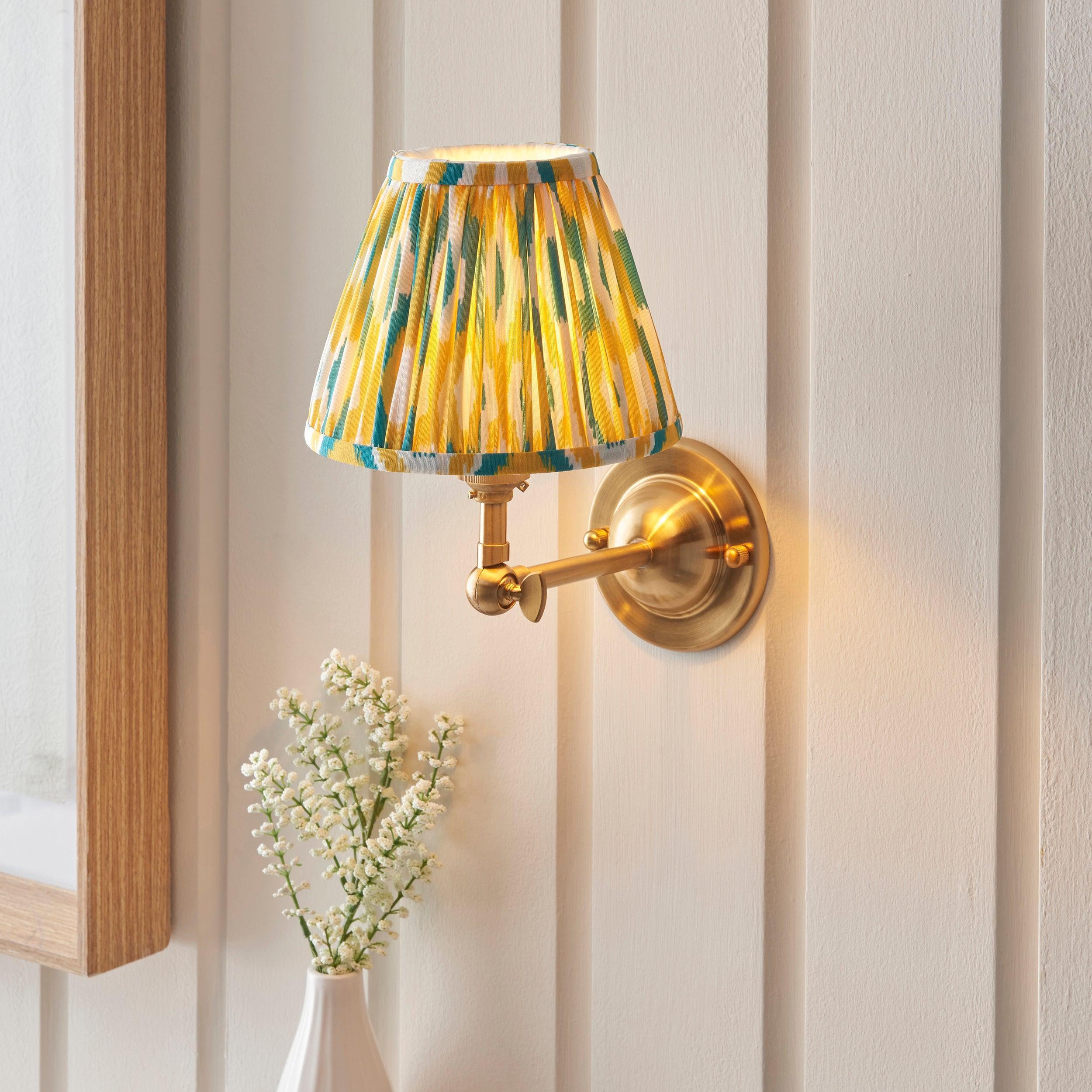 Vintage Dome Wing Brass Wall Light with 16cm Shade - Classic Sconce for Bedroom, Hallway & Living Room Lighting