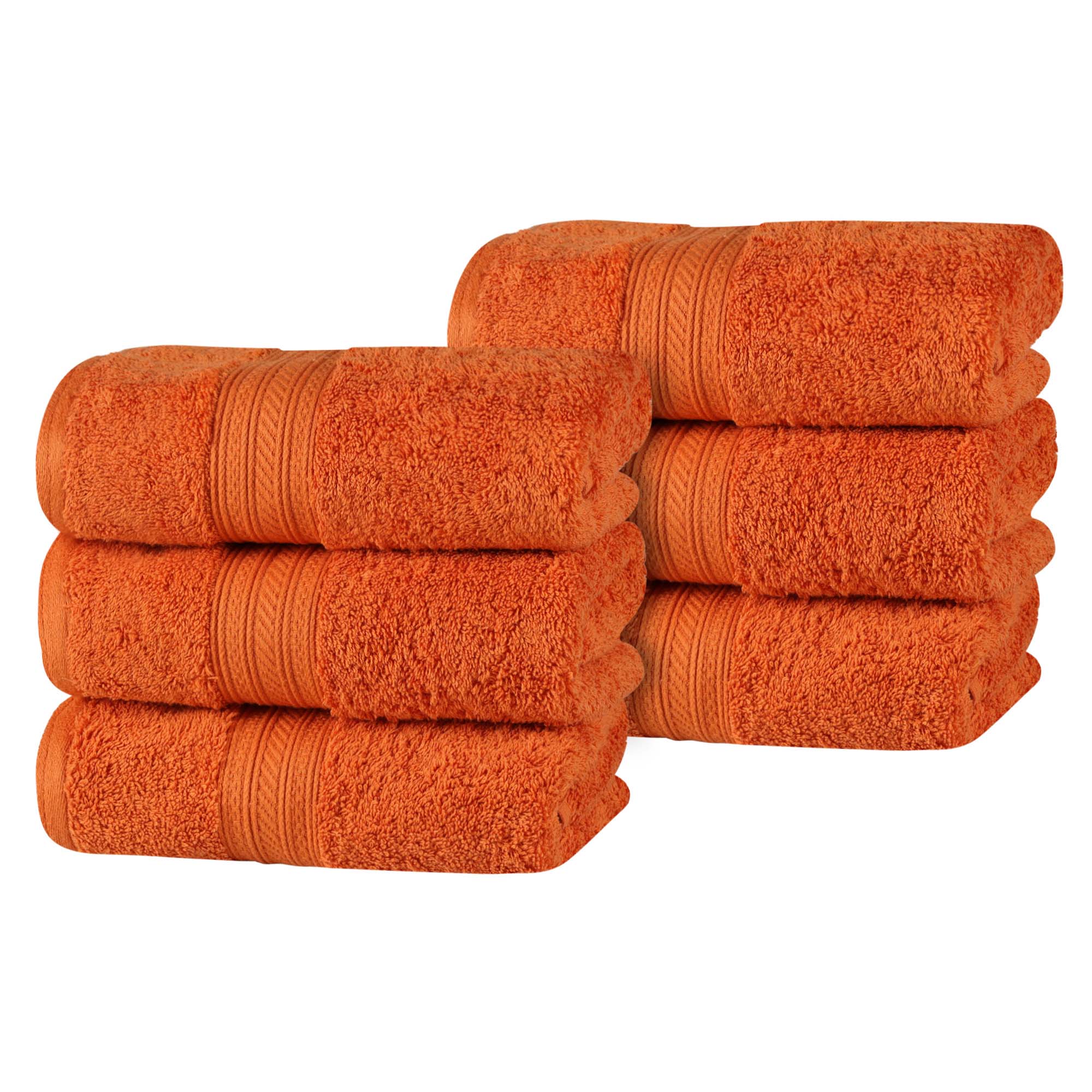 Premium 6-Pack Atlas Cotton Plush Absorbent Heavyweight Luxury Hand Towels - Soft & Quick-Drying for Bathroom, Kitchen, and Spa Use