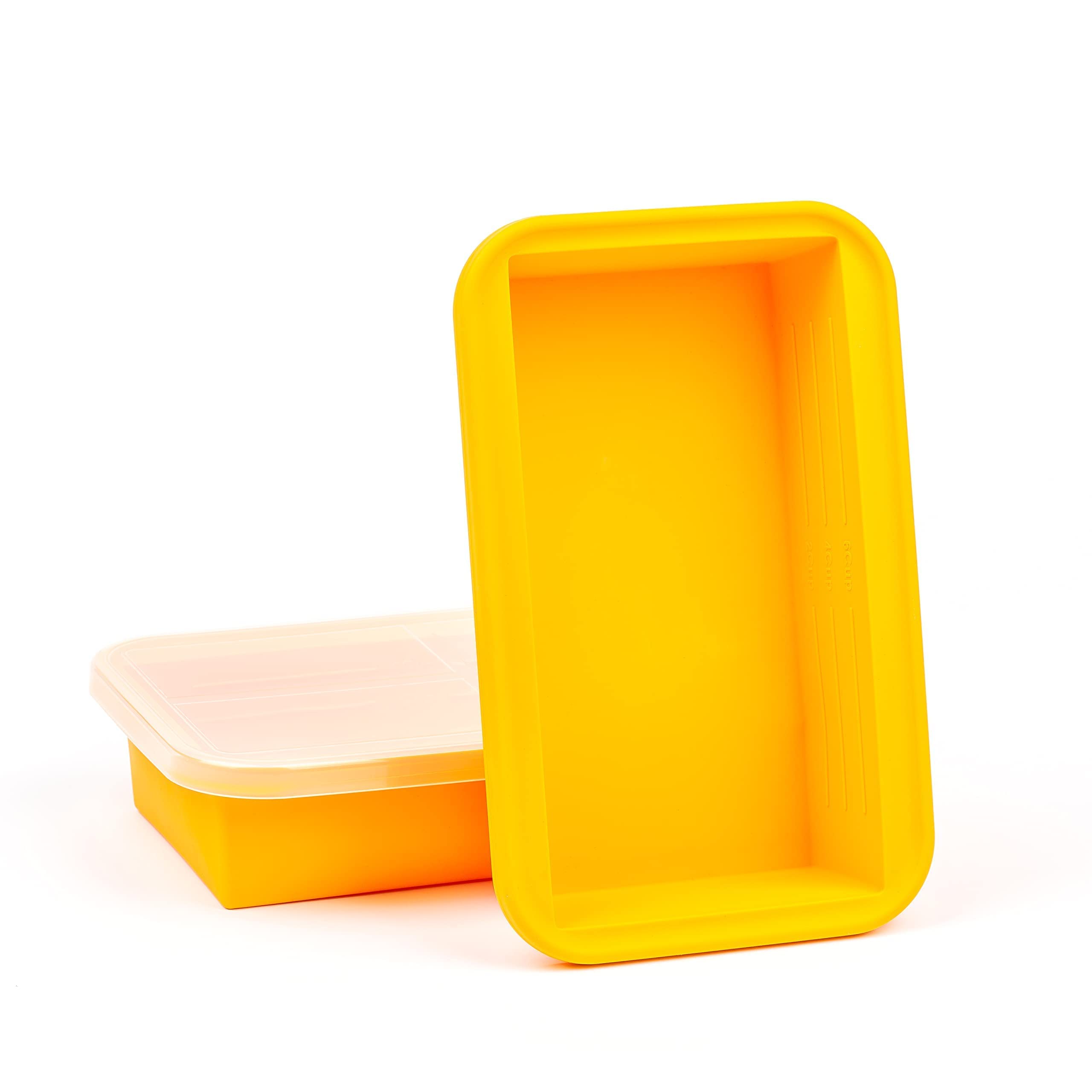 (2 Pack) 6 Cup BPA-Free Silicone Freezer Containers with Lids - Reusable Food Storage for Soup, Pasta Sauce, Leftovers & Broth | Measurement Lines | Perfect for Meal Prep, Freezing Liquids & Organizing Kitchen Storage