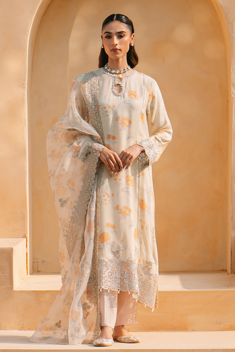 Lime Haze 2-Piece Silk Embroidered Suit for Women - Luxury Formal Outfit for Weddings, Parties & Special Occasions