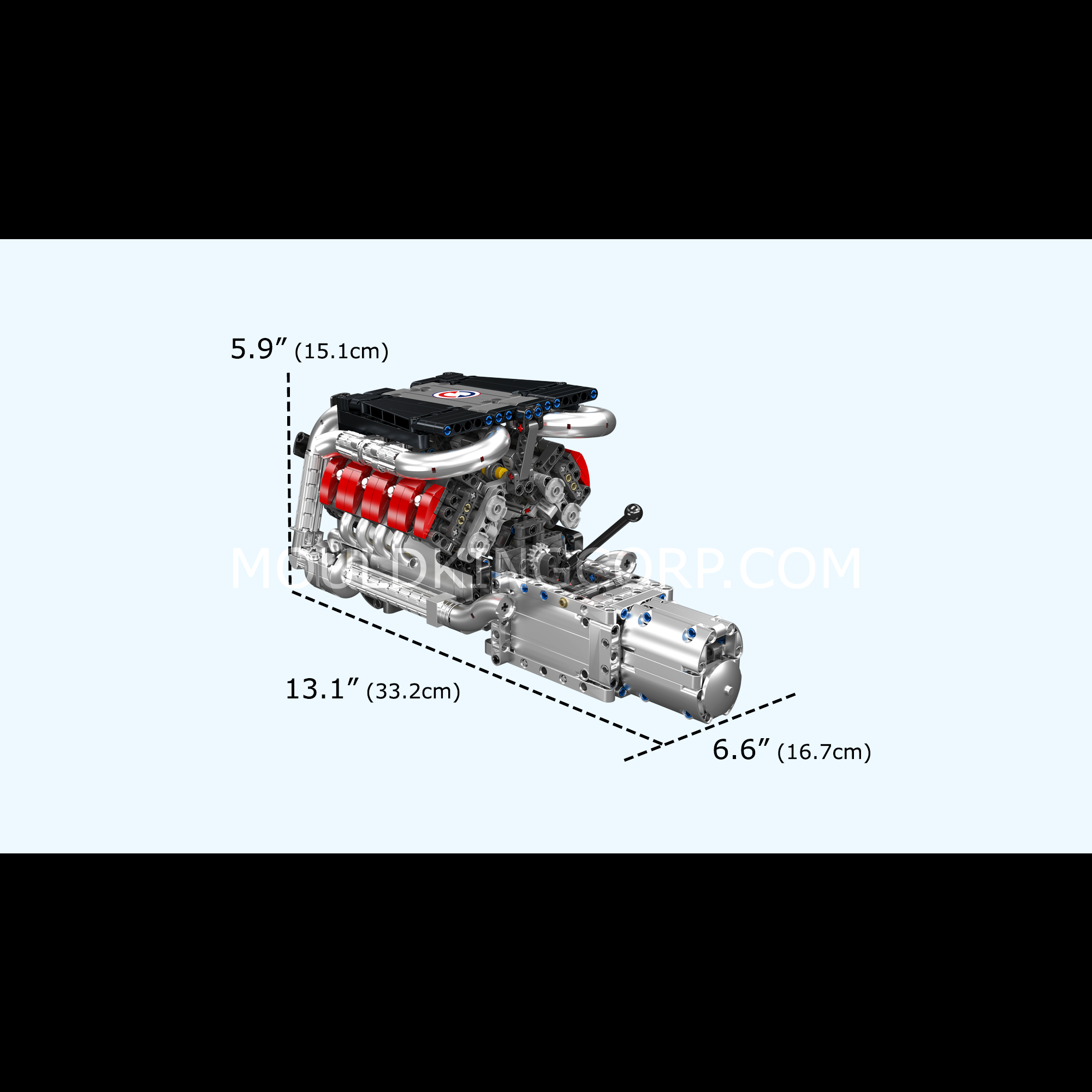 Mould King 10203 M Power V8 Engine & Gearbox Building Set - 1,169 Piece Model Car Kit for Adults & Teens | STEM Educational Toy, DIY Mechanical Engineering Project, Gift for Car Enthusiasts | Display, Learning & Hands-On Fun