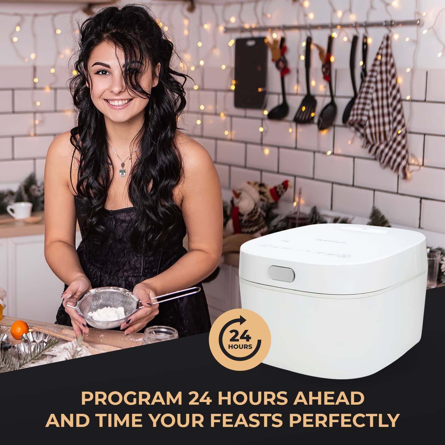 Buffalo SMART COOKER IH Rice Cooker & Warmer - 1L (5 Cups) Non-Stick Inner Pot, Multi-Function, Energy Efficient, White | Perfect for Small Families, Dorms & Office Use