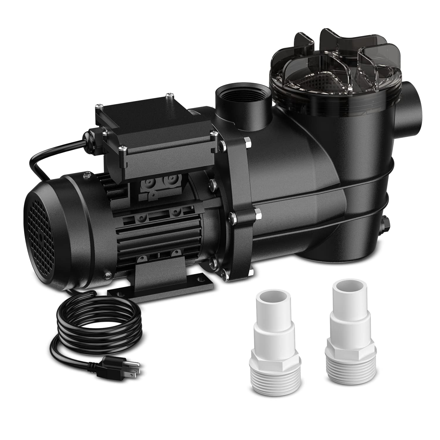 BRIOPAWS 3/4HP Above Ground Pool Pump - 2640GPH High Flow, 33FT Head Lift, Self-Priming Swimming Pool Pump with 7Ft Power Cord - Ideal for Above Ground, Inflatable & Kids Pools (115V 60HZ AC) - Perfect for Backyard, Summer Swimming & Water Circulation